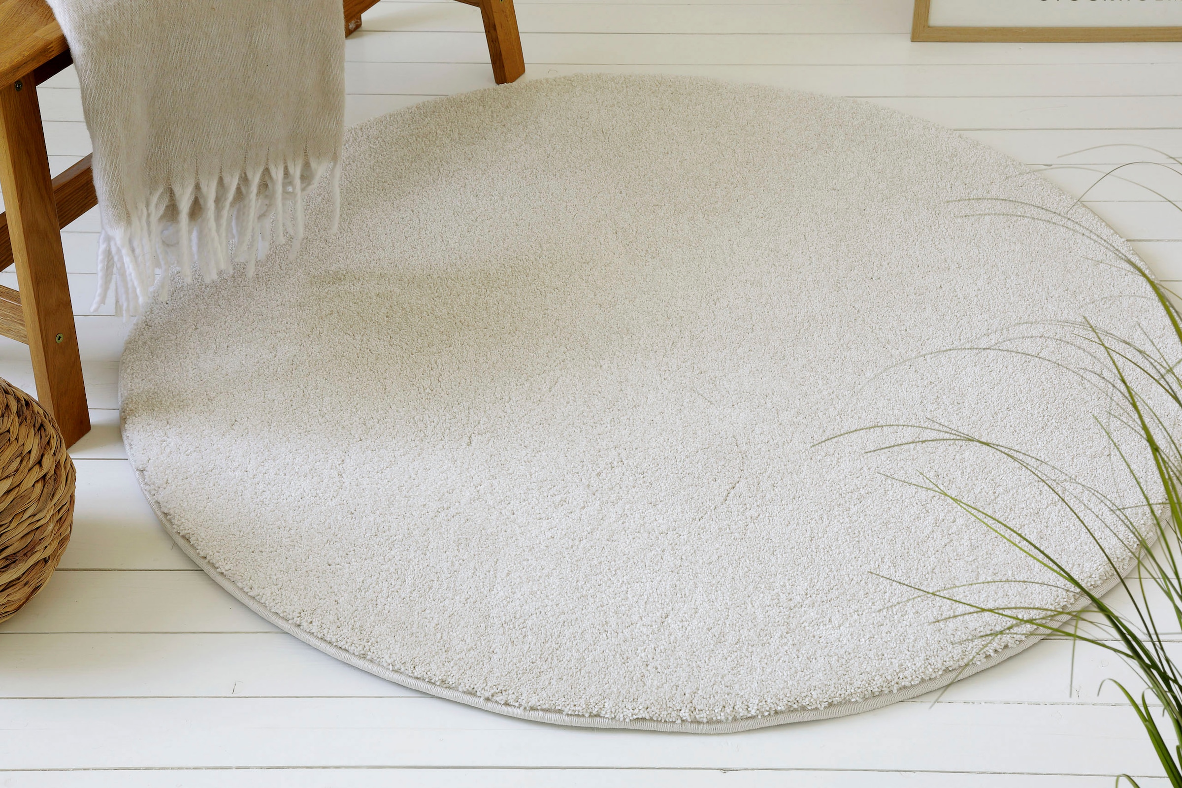 OTTO home Hochflor-Teppich »Yvaine«, rund, 25 mm Höhe, Langflor, Shaggy, di günstig online kaufen