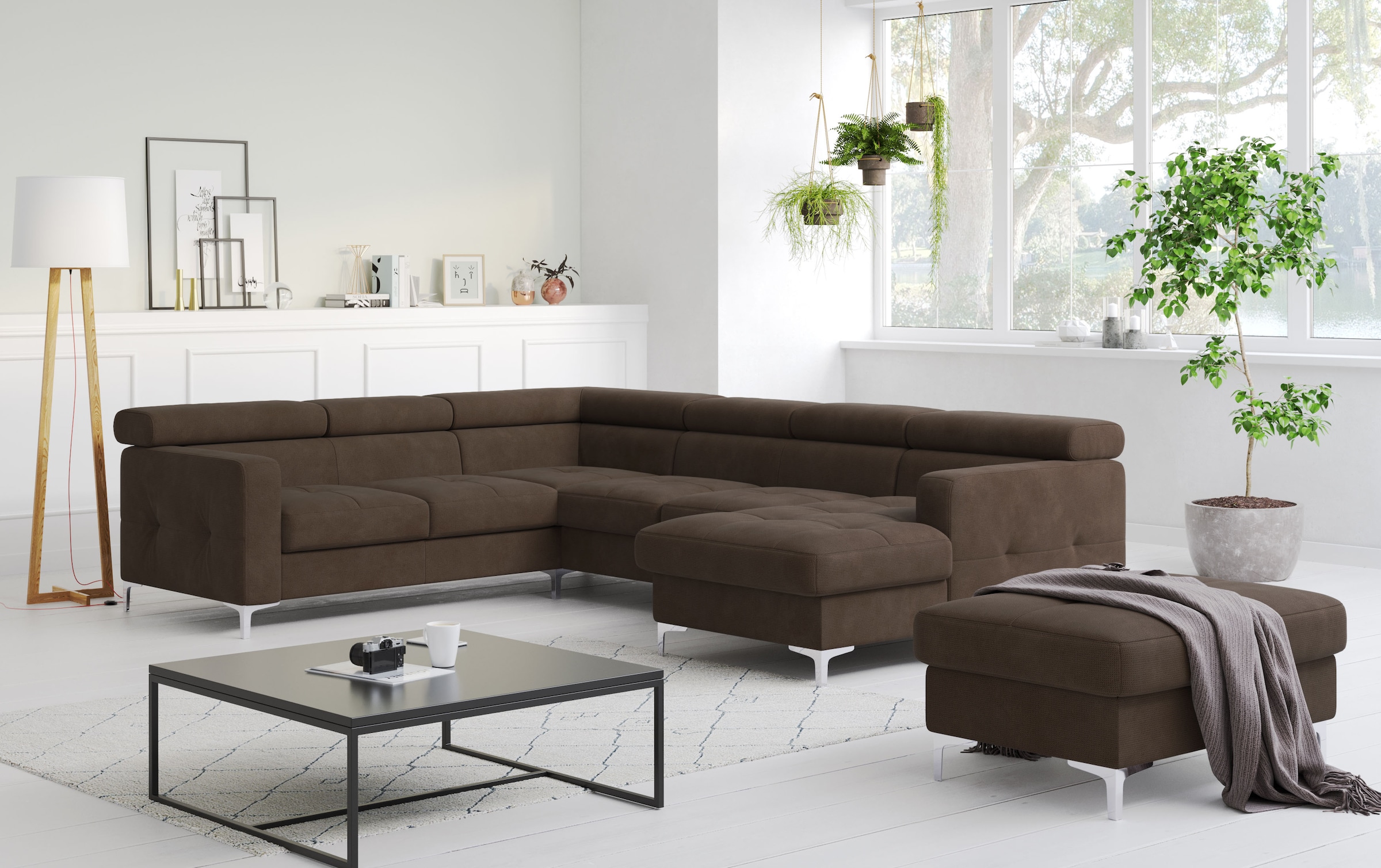 COTTA Wohnlandschaft »Sammy U-Form« mit Kopfteilverstellung, wahlweise mit günstig online kaufen