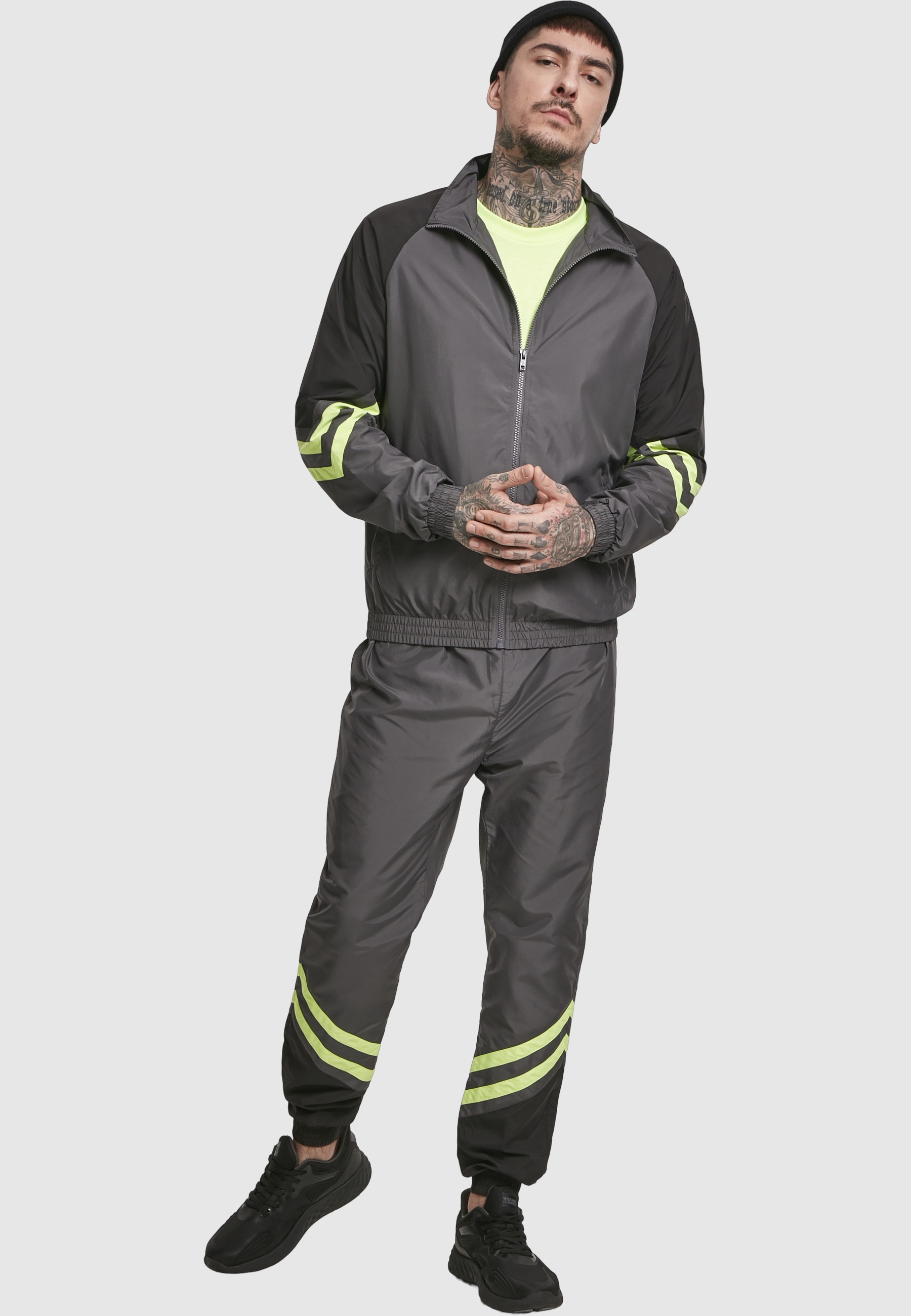 URBAN CLASSICS Trainingsjacke »Urban Classics Herren Block Sport Track Jacket« 1 Stk. tlg. ohne Kapuze