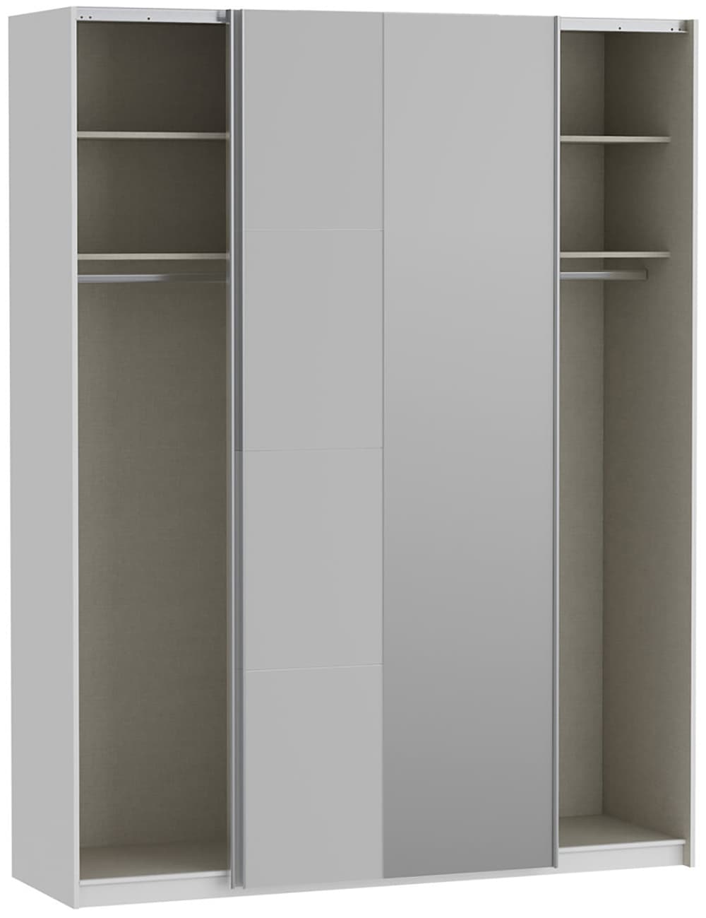FORTE Schwebetürenschrank »Fittio. Made in Europe, 2 Schiebetüren, modernes Design«, Höhe 2,35 mtr, stehende Montage, Spiegel