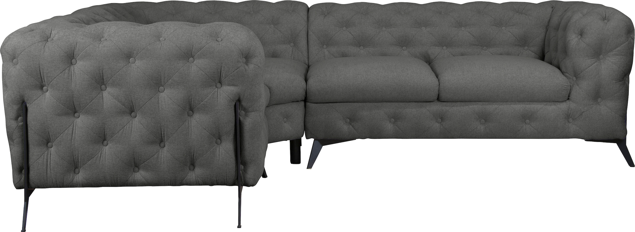 Home affaire Chesterfield-Sofa »Amaury L-Form« moderne Chersterfield-Optik, günstig online kaufen