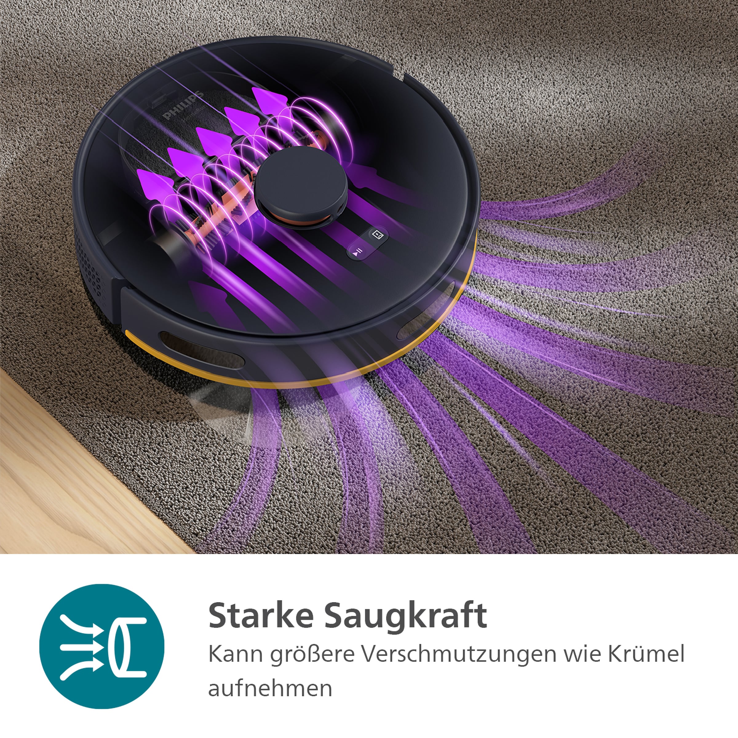 Philips Nass-Trocken-Saugroboter »XU2100/10 2000 Series, mit Teppich-Boost Funktion«, LDS-Radarnavigationssystem, HomeRun App, inkl. Entleerungsstation