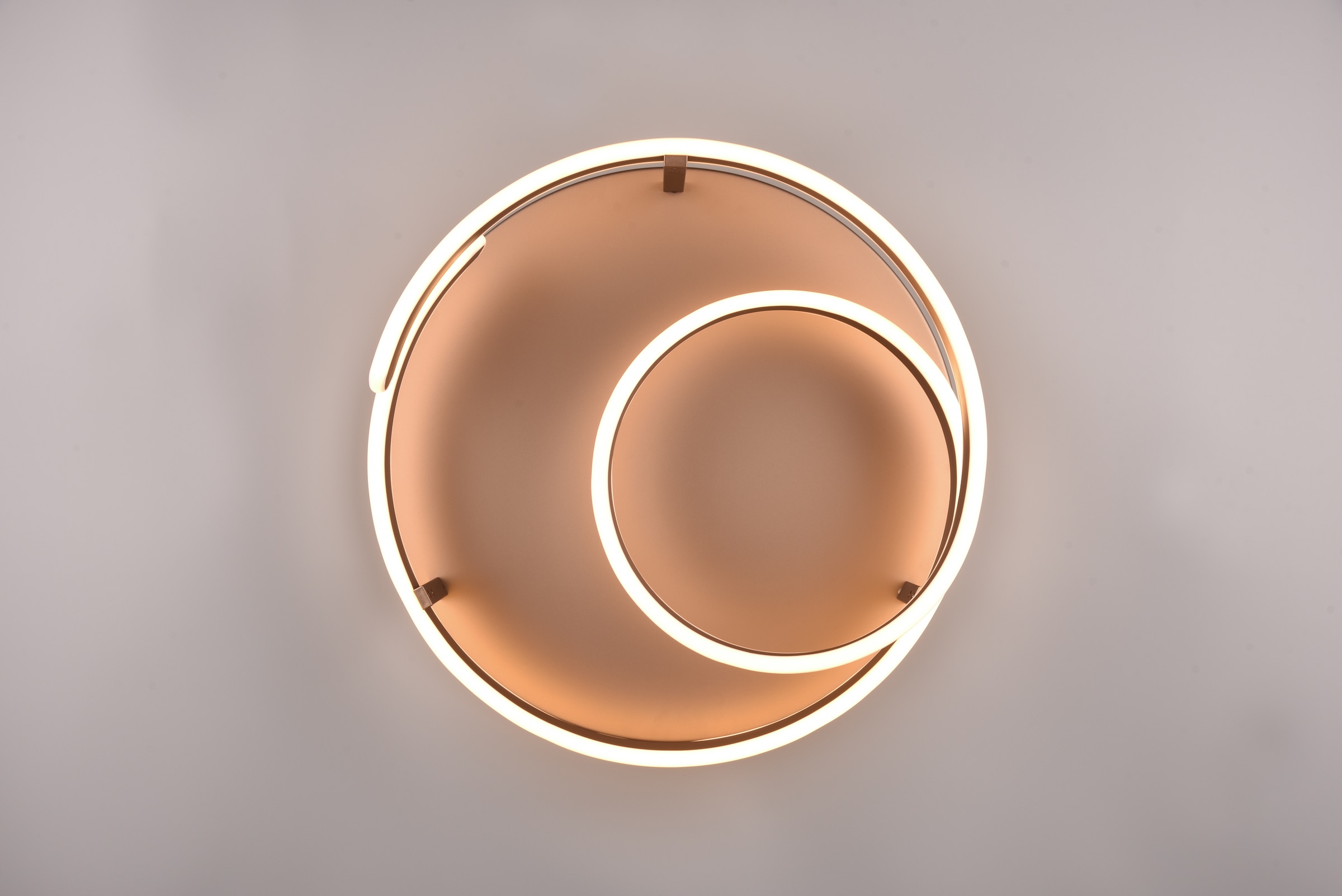 TRIO Leuchten LED Deckenleuchte »MARNIE, spiralförmige LED Deckenlampe indirektes Licht warmweiß 3000K«, 1 flammig, Leuchtmittel LED-Board | LED fest integriert, 6800 Lumen Ø 55cm 3 Stufen dimmbar über Wandschalter Wohnzimmer LED