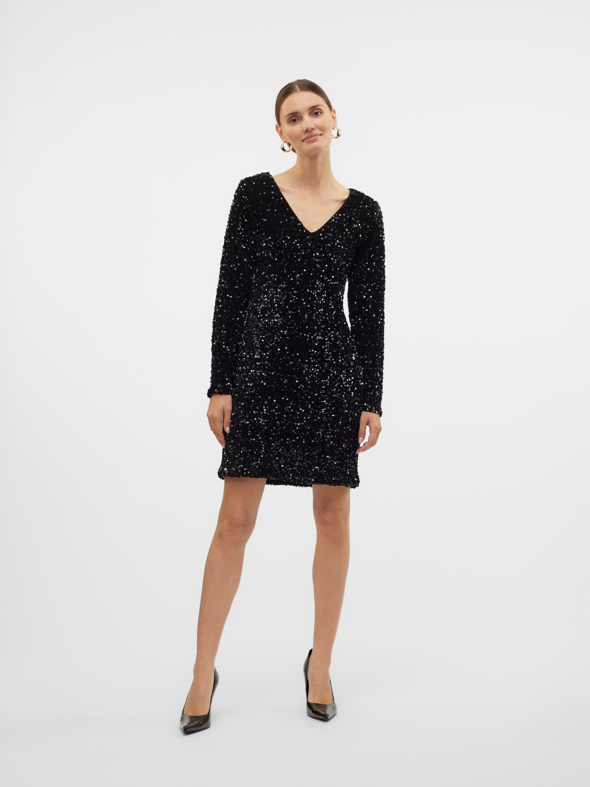 Vero Moda Partykleid »VMBELLA LS SHORT 2-WAY DRESS JRS«, mit Glitzer Pailletten