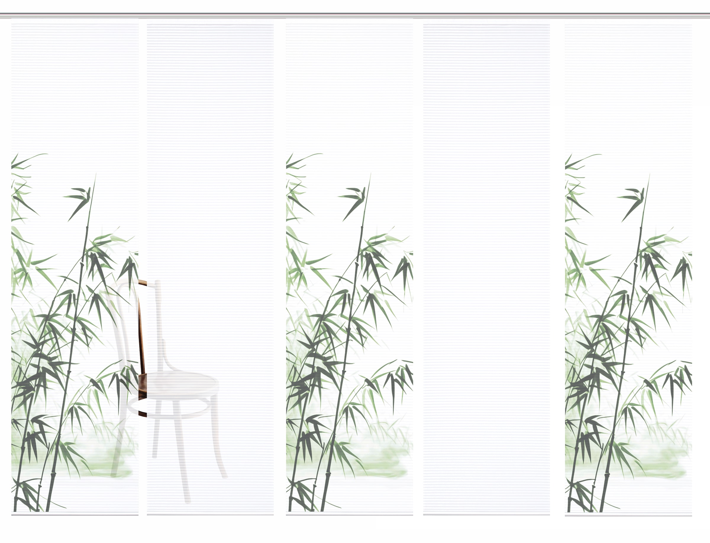 HOME in green Schiebegardine »RUFUS« Paneelwagen 5 Stk. tlg. Bambusoptik, SET, recycelt, Digitaldruck