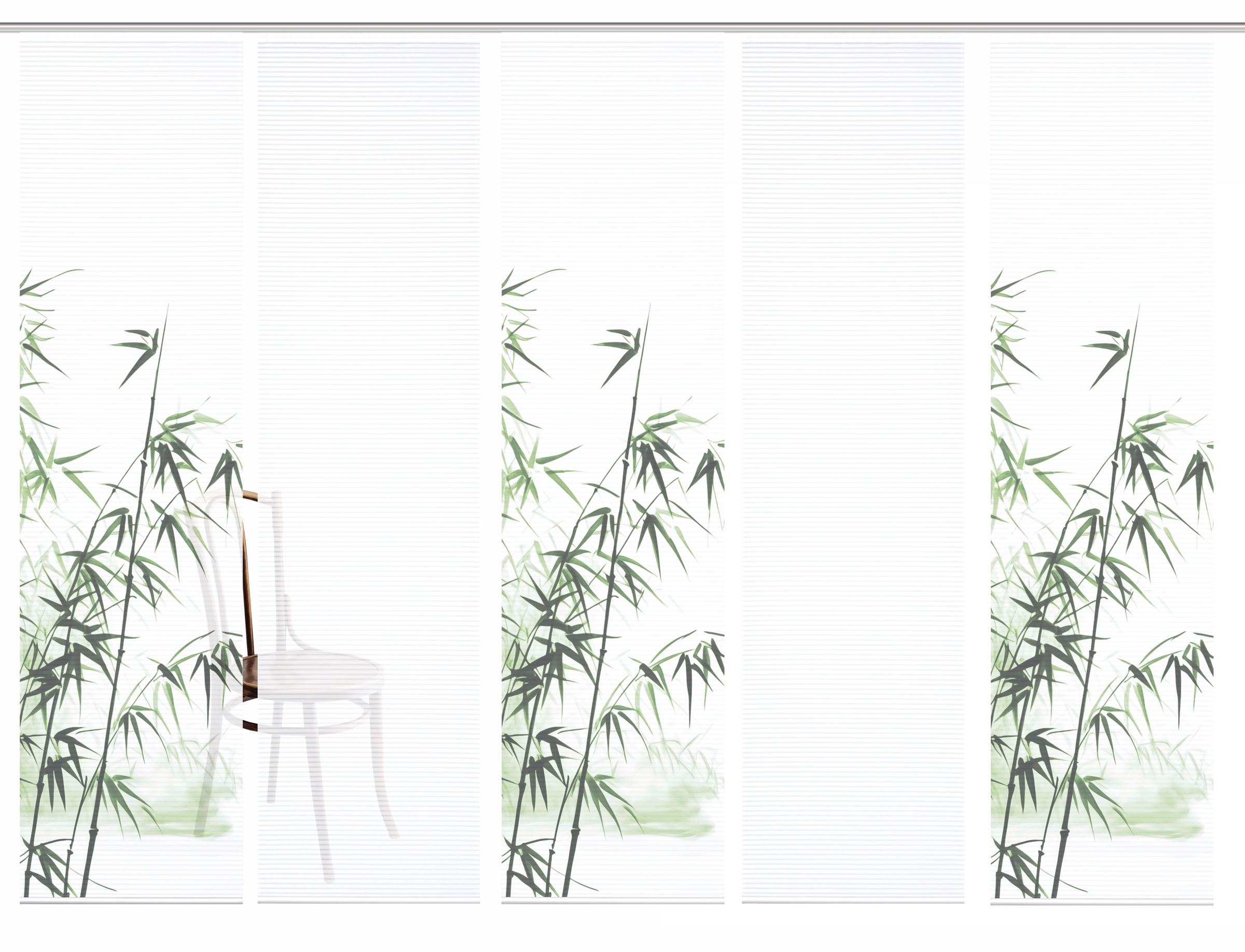 HOME in green Schiebegardine »RUFUS« Paneelwagen 5 Stk. tlg. Bambusoptik, S günstig online kaufen