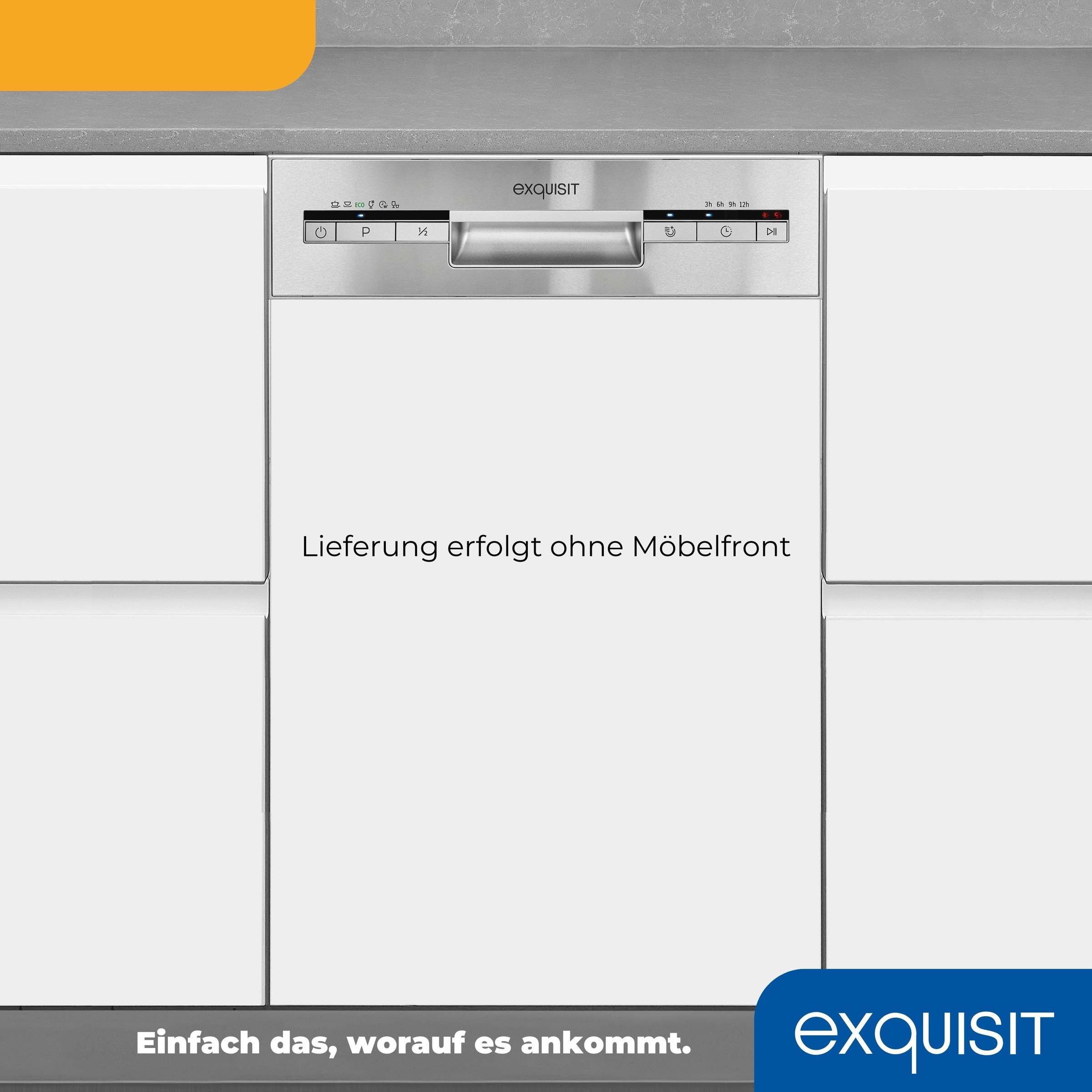 exquisit teilintegrierbarer Geschirrspüler »EGSP1009-EB-030E«, 9 Maßgedecke