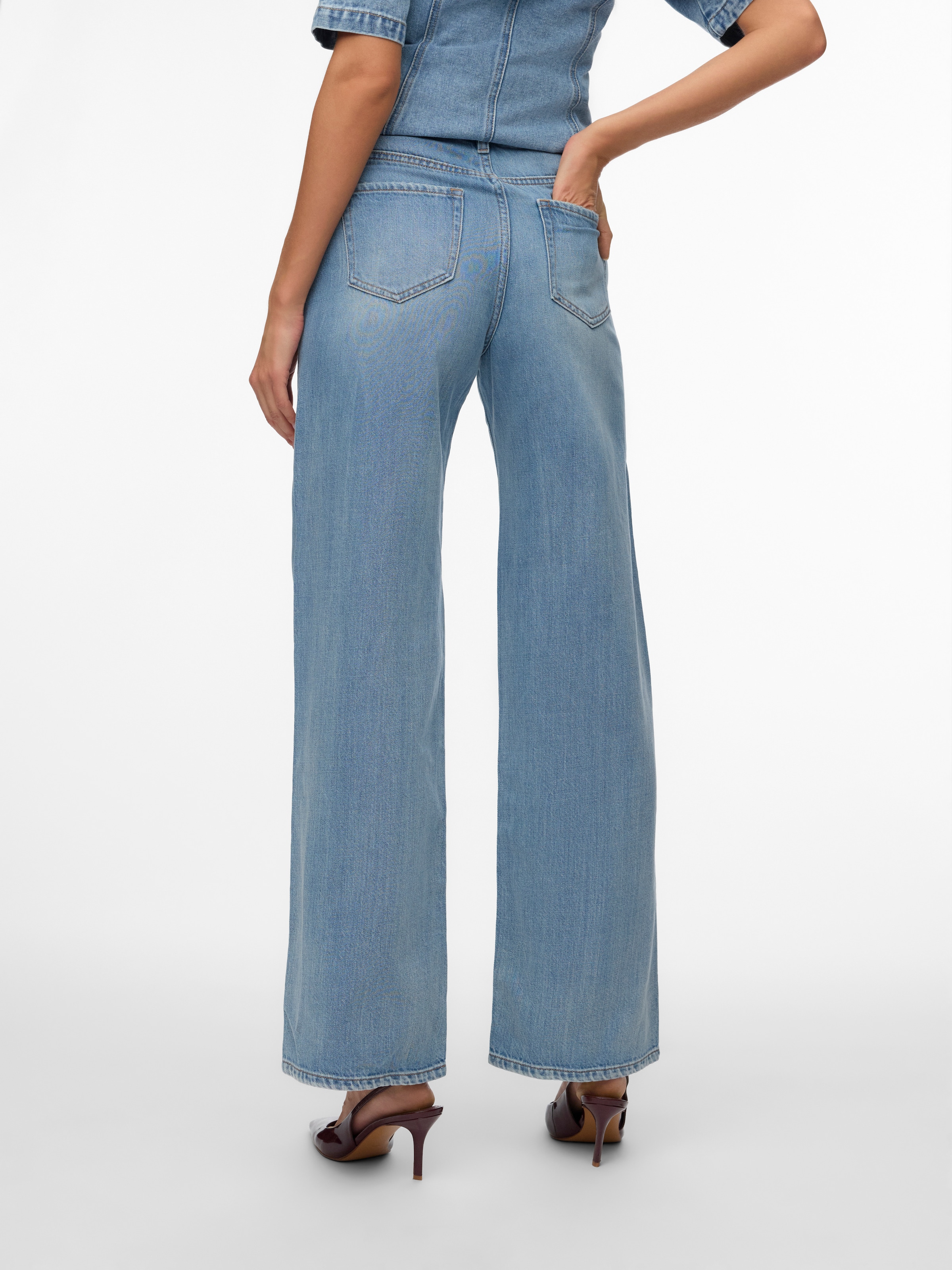 Vero Moda High-waist-Jeans »VMVEGA HR WIDE DENIM JEANS SI389 NOOS« Baumwolle, wide fit, high waist