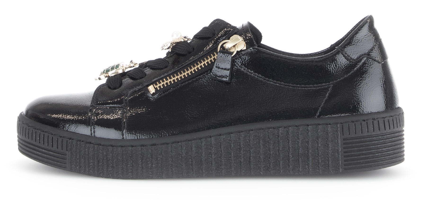 Gabor Plateausneaker, Freizeitschuh, Halbschuh, Schnürer mit edlen Schmuck-Motiven