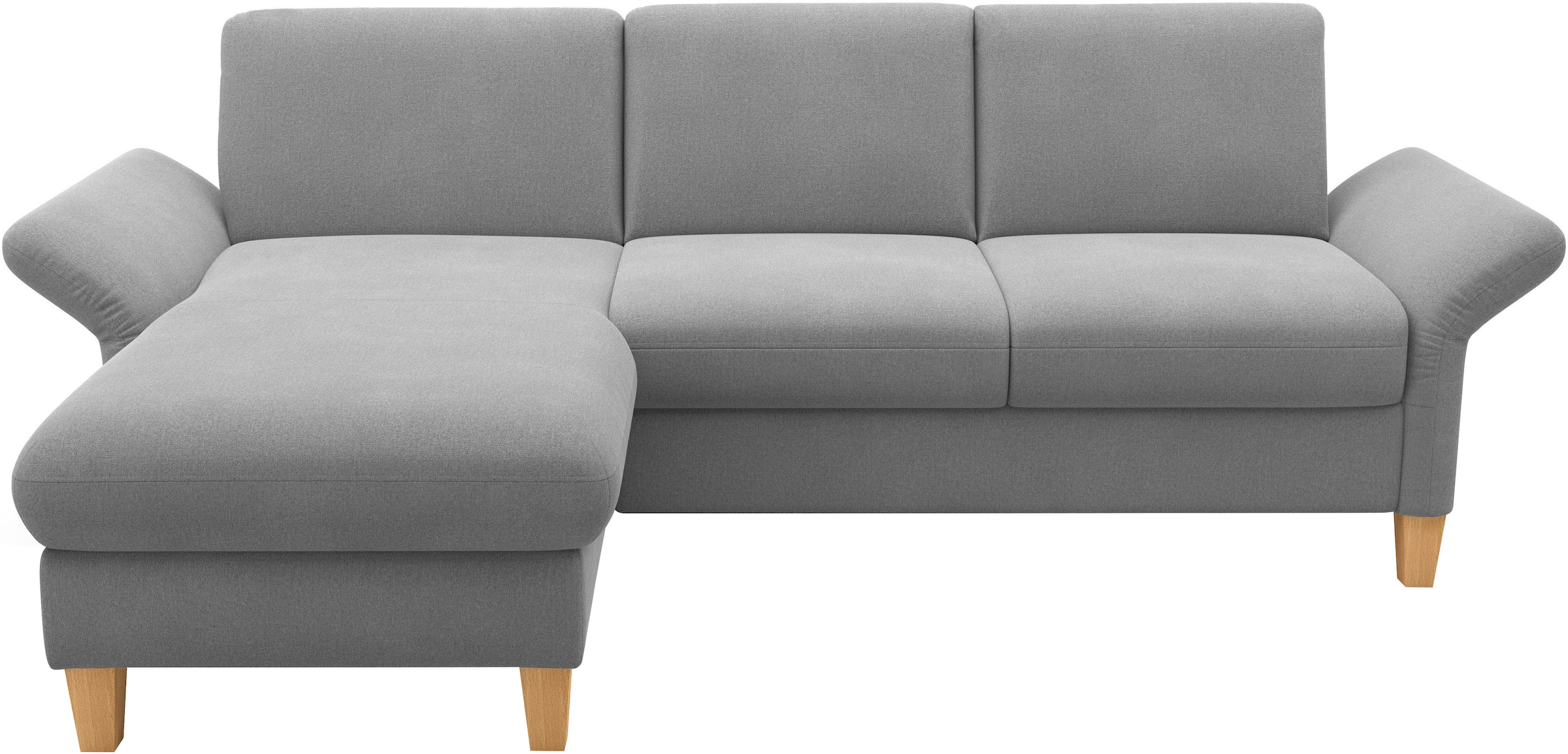 Home affaire Ecksofa »Rochelle«, wahlweise mit Armlverstellung, Klappbett mit Rollen & Bettkasten
