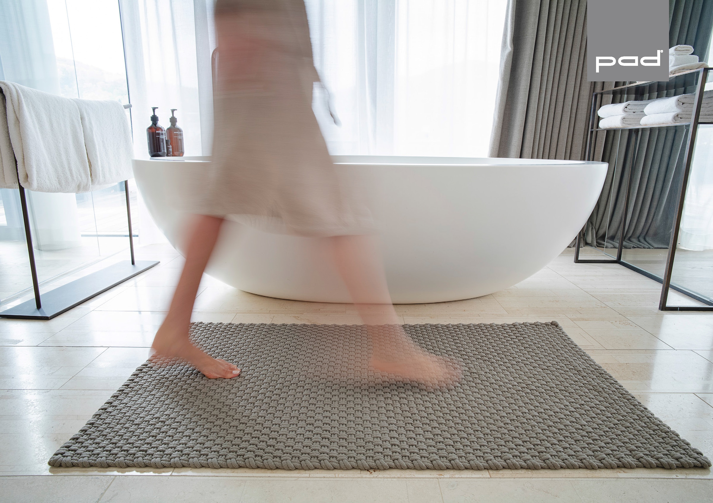 PAD Fußmatte »UNI, Schmutzfangmatte« rechteckig 15 mm Höhe handgewebt, Uni Farben, In- und Outdoor geeignet, auch als Läufer