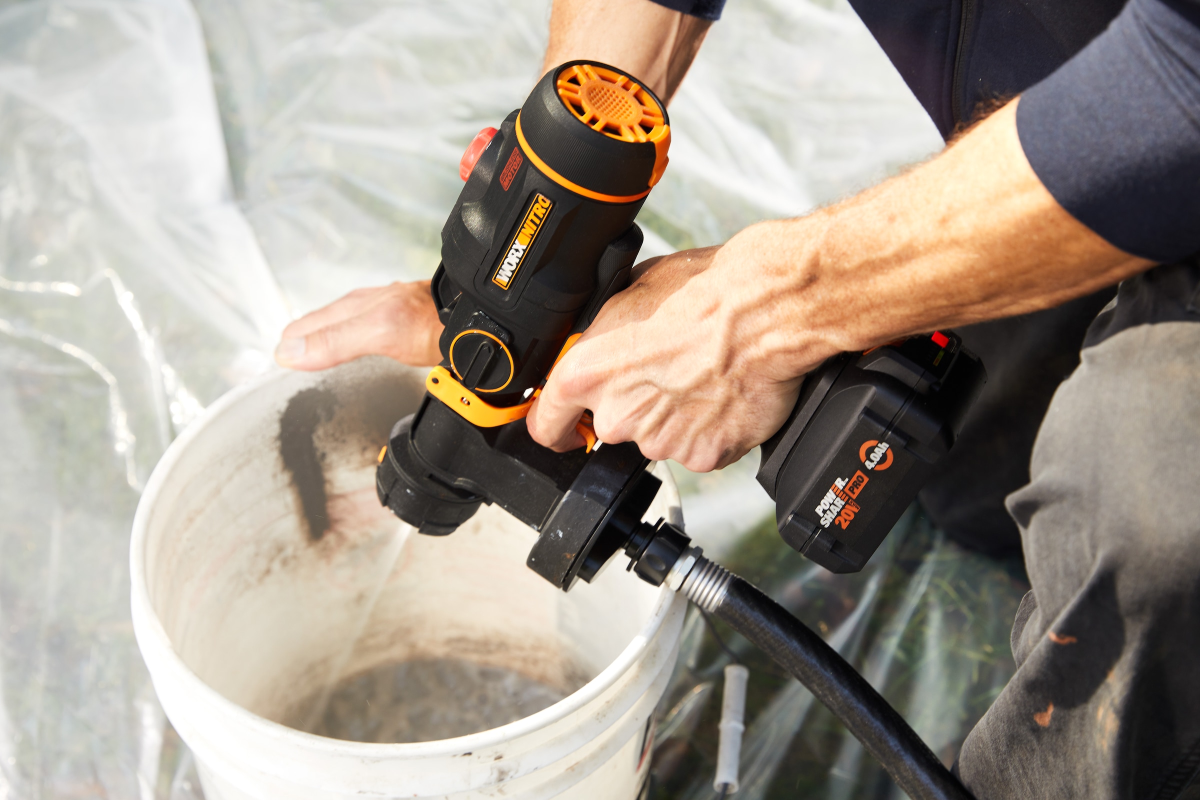 Worx Farbsprühgerät »WX020 NITRO« 3 Sprühform & 4 Düsengrößen, inkl. Akku & Schnellladegerät
