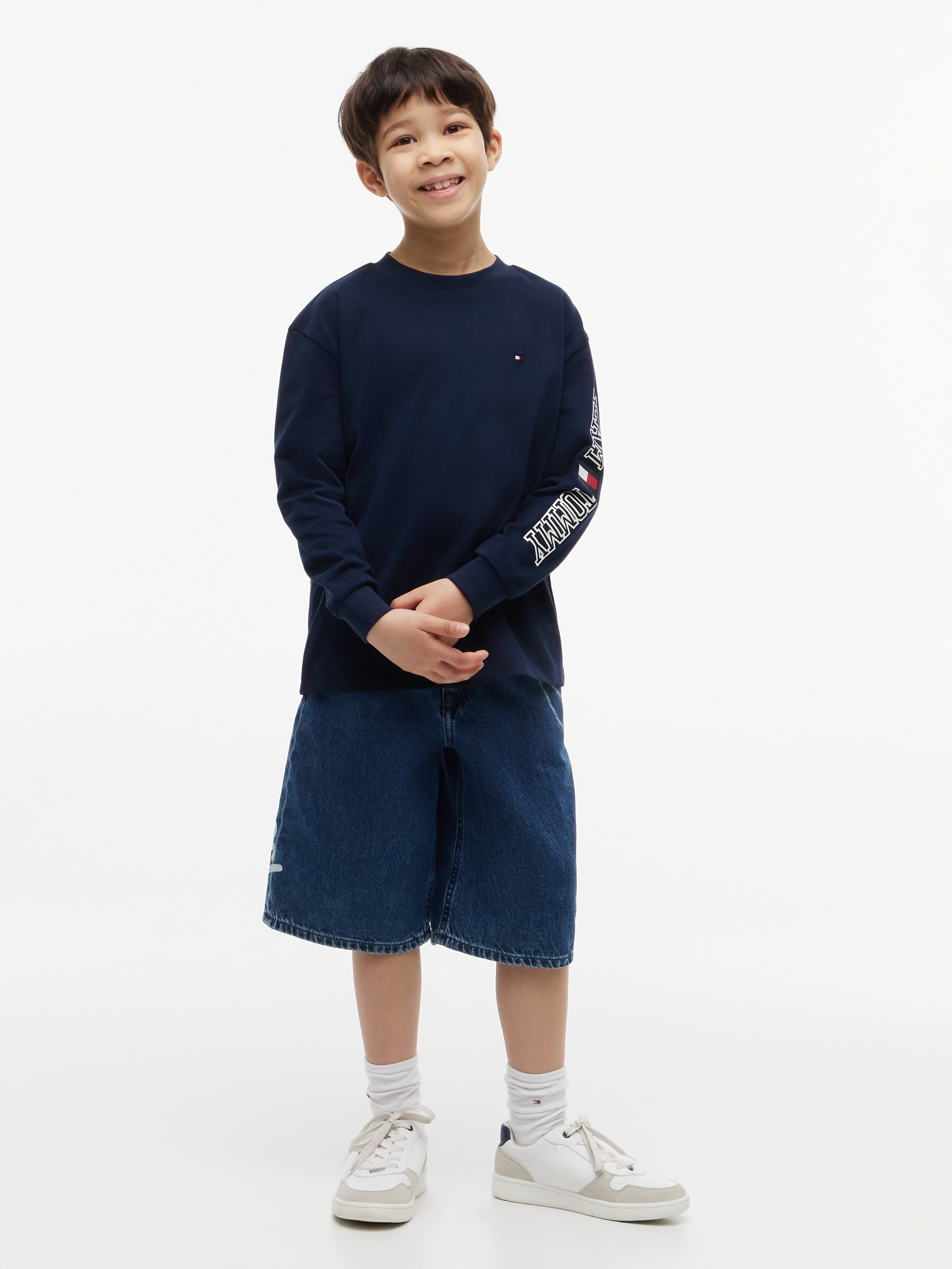 Tommy Hilfiger Langarmshirt Regular Fit, Kinder bis 16 Jahre, Druck auf einem Arm