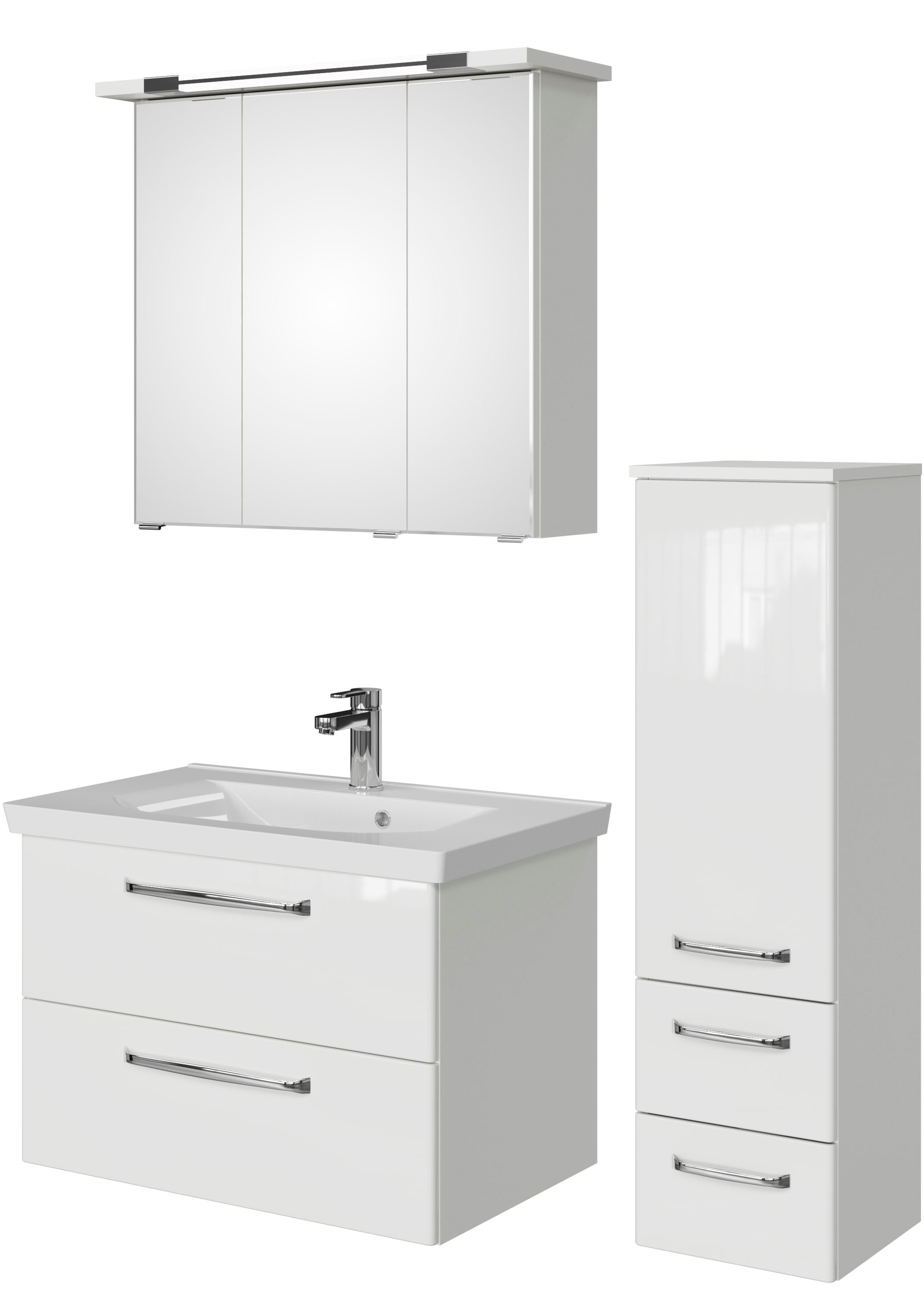 Saphir Badmöbel-Set »Badmöbel-Set Trentino 3-tlg Mineralmarmorwaschtisch,LE günstig online kaufen