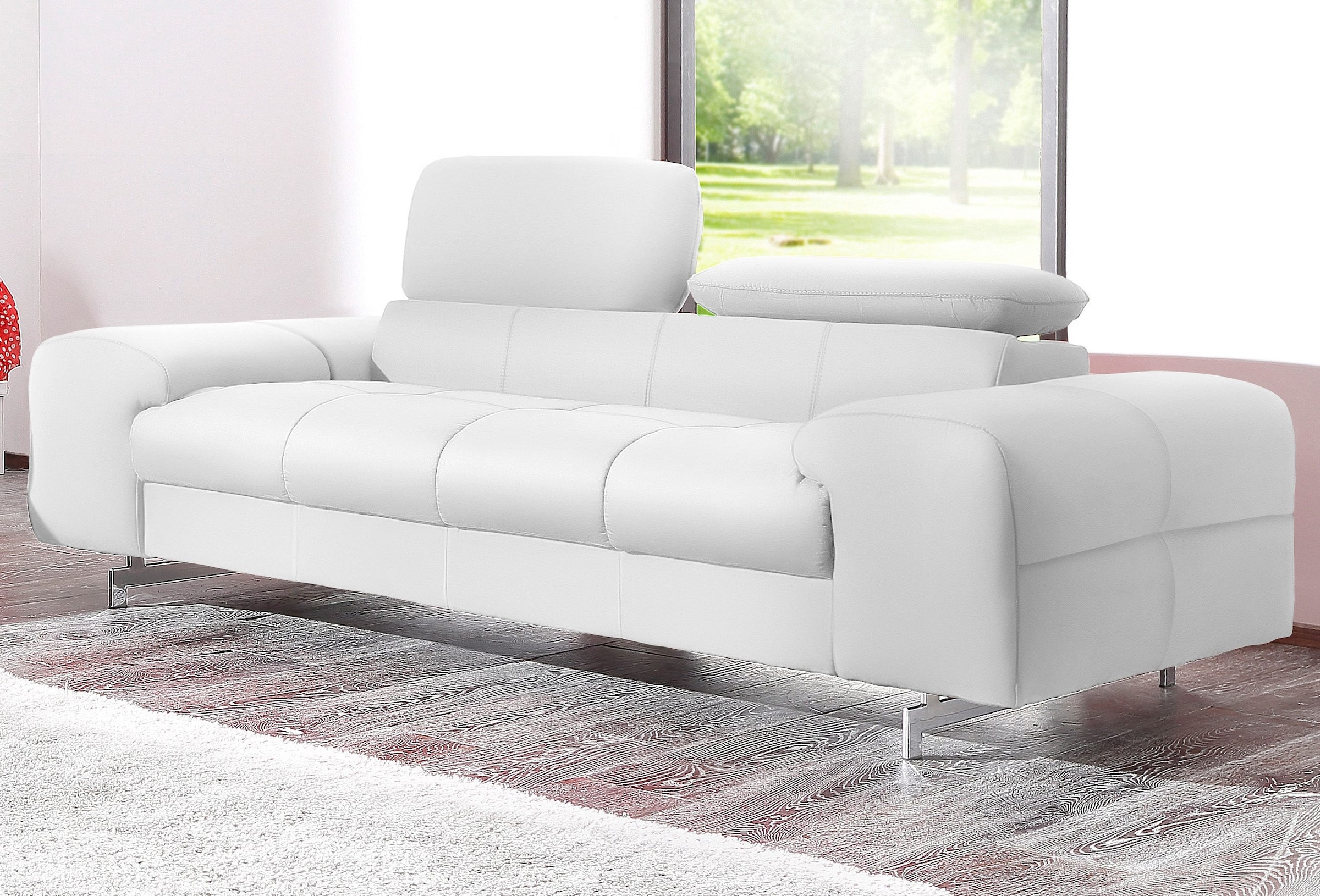 COTTA 2-Sitzer »Chef«, Big-Sofa mit Kopfteilverstellung, edle Metallkufen günstig online kaufen