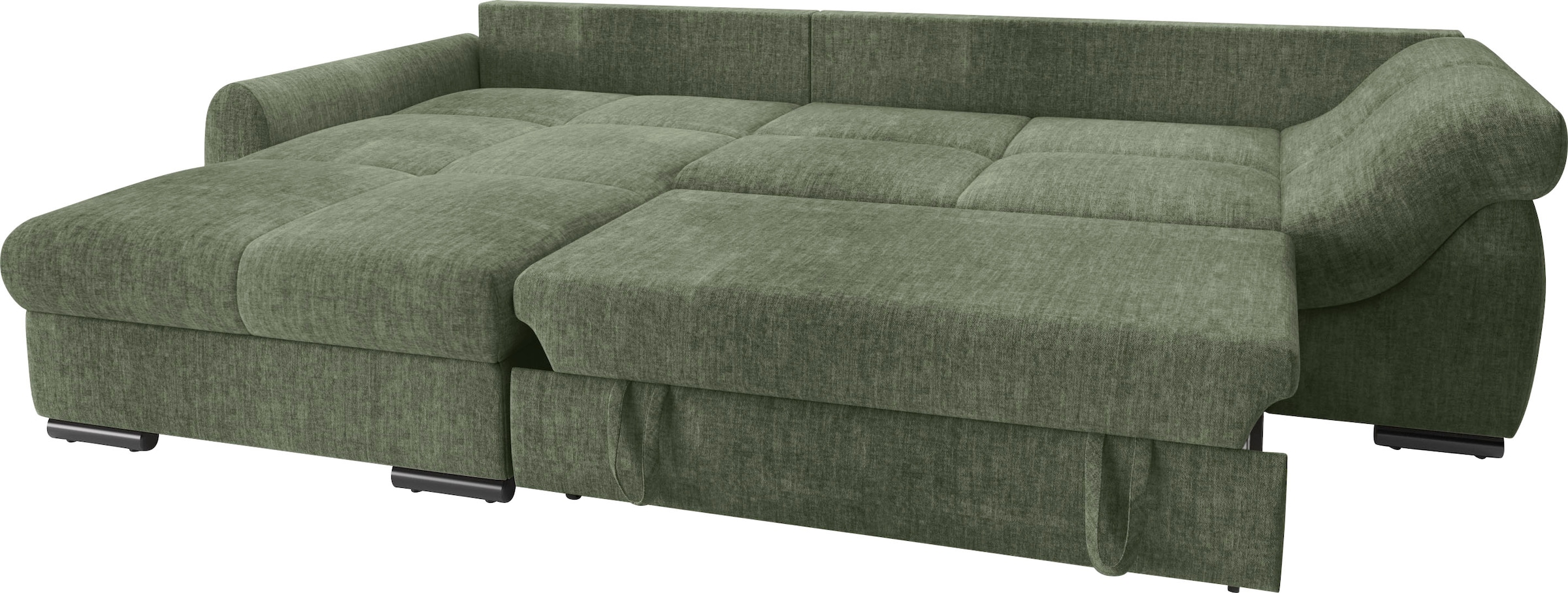 Mr. Couch Ecksofa »Livorno DuraFlex L-Form«, inkl. Hochschläfer-Bettauszug, XL-Bettkasten weiß beschichtet