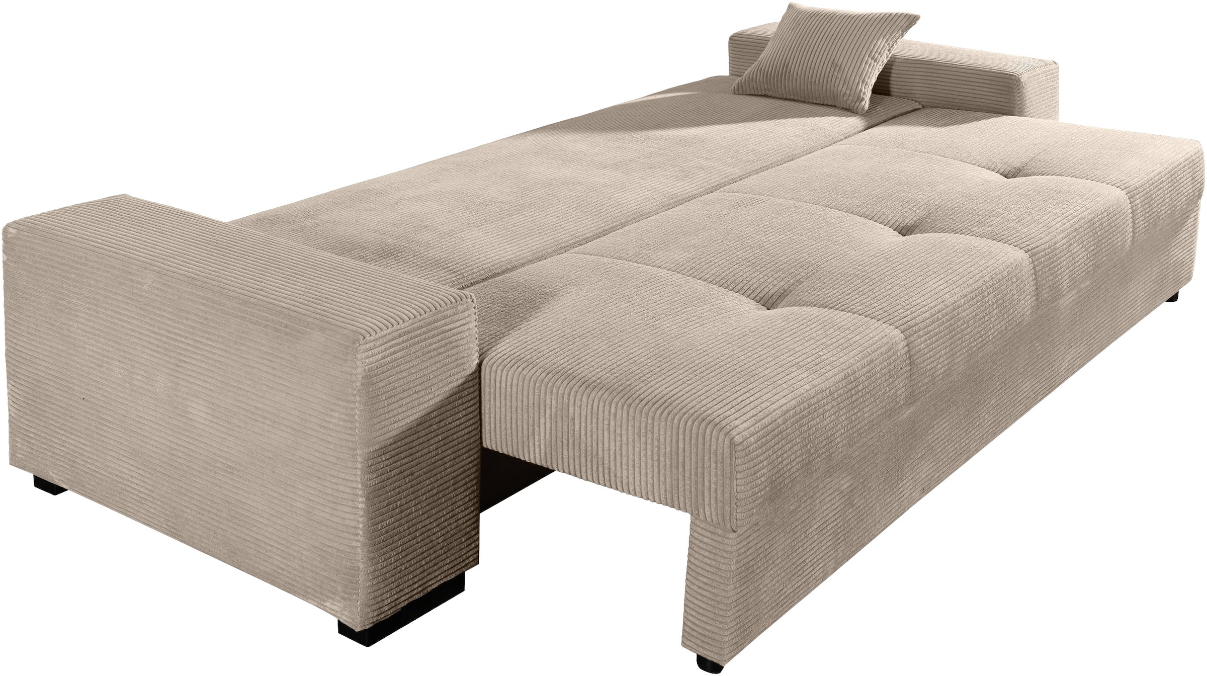 COLLECTION AB Schlafsofa »Kreta, B: 248 cm, Liegefl. 137x195 cm« Bettfunktion, Bettkasten & 2 Zierkissen, optional mit Topper