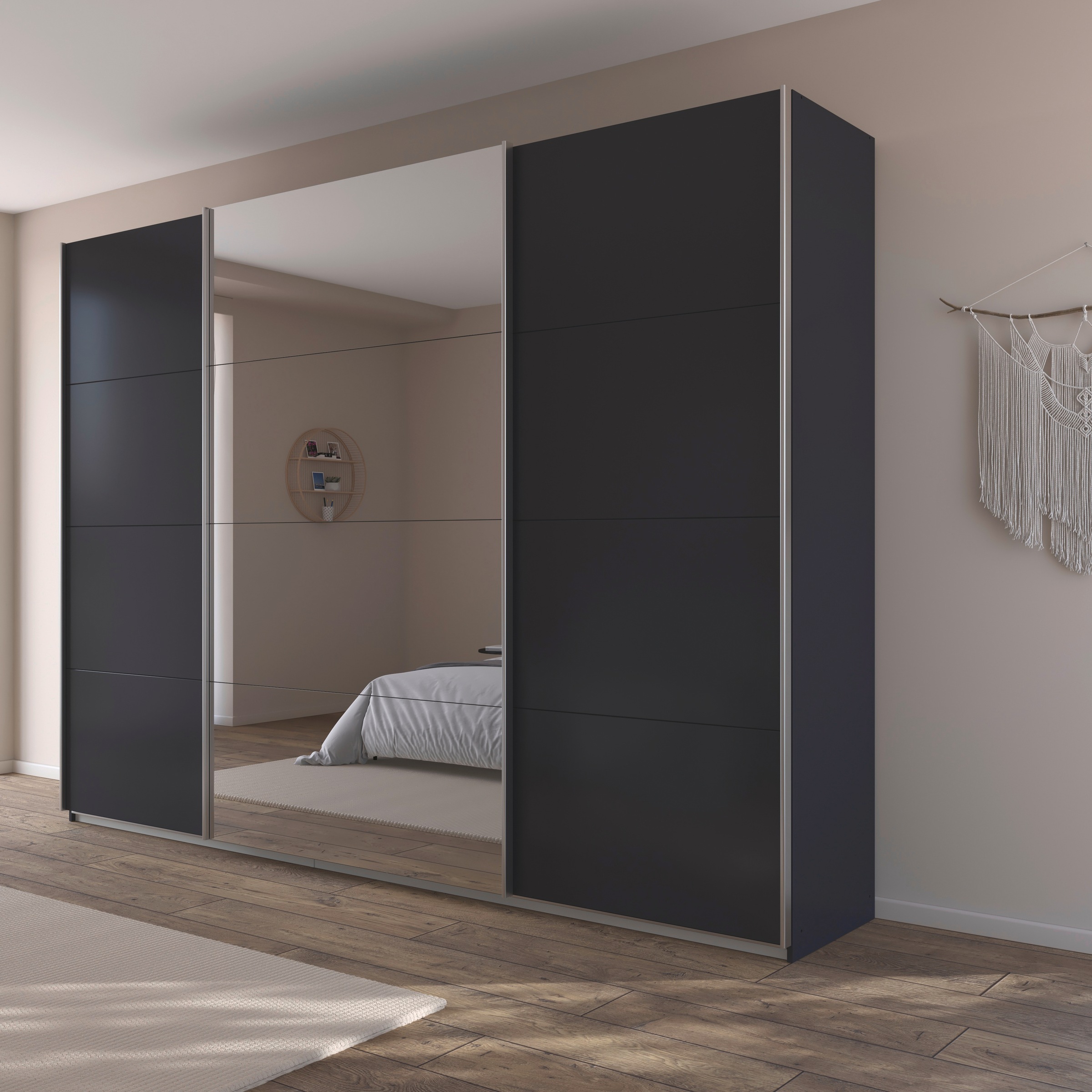 rauch Schwebetürenschrank »Kleiderschrank Schrank Garderobe AGORDO«, Top Innenausstattung, in 4 Breiten und 2 Höhen MADE IN GERMANY