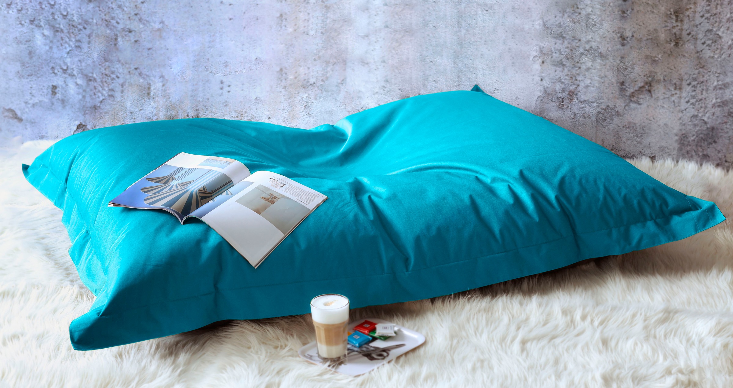 KINZLER Sitzsack »XXL Outdoorfähig« 1 Stk. tlg. Uni Farben, Outdoor geeignet, ideal im Wohnzimmer & Kinderzimmer türkis Bezug: 100% Polyester