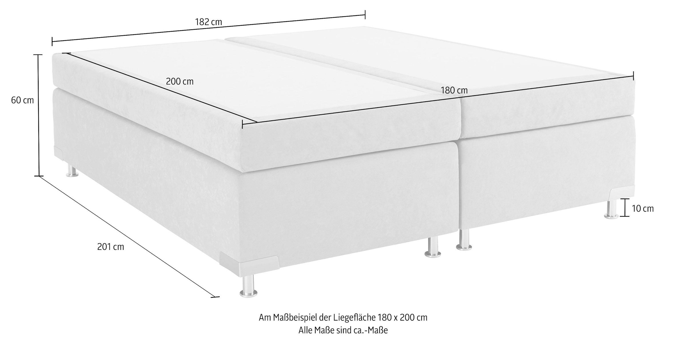 3. Bild von Westfalia Schlafkomfort Boxspringbett »Holland«, ohne Kopfteil, frei im Raum stellbar