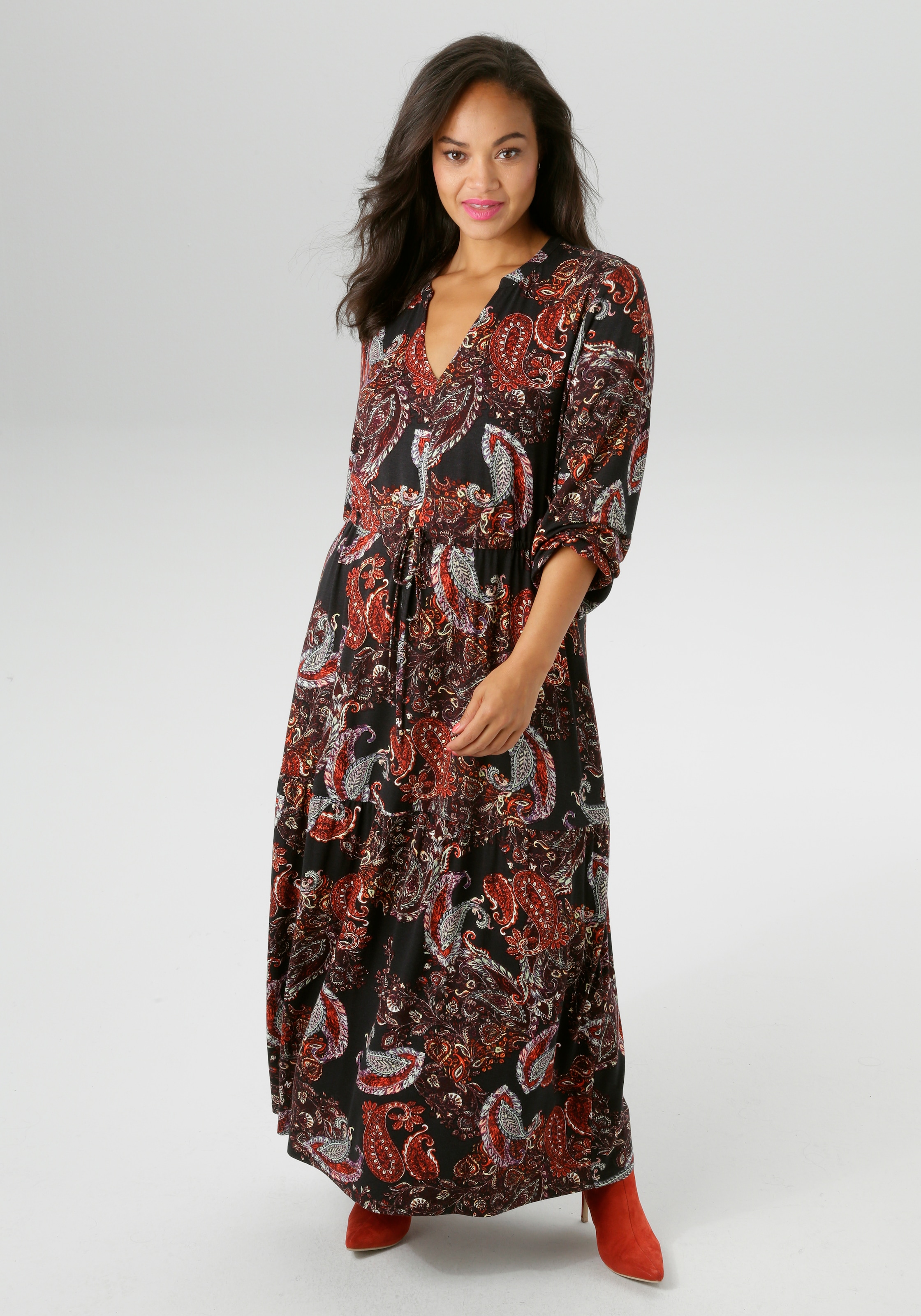 Aniston PLUS Jerseykleid, mit Paisley-Druck in satten Farben - NEUE KOLLEKTION