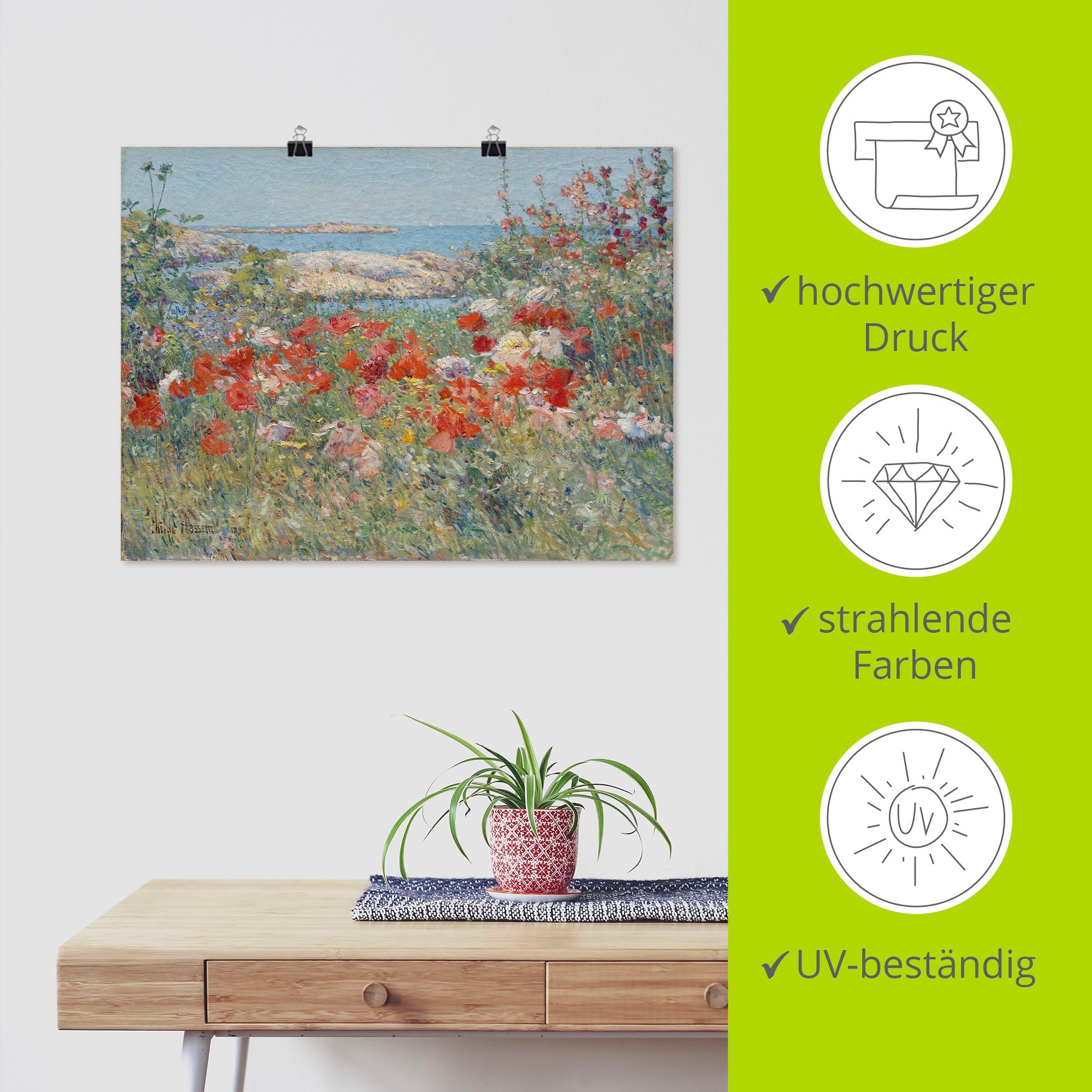 Artland Wandbild »Celia Thaxters Garten 1890.«, Blumenwiese, (1 St.), als Leinwandbild, Poster, Wandaufkleber in verschied. Größen