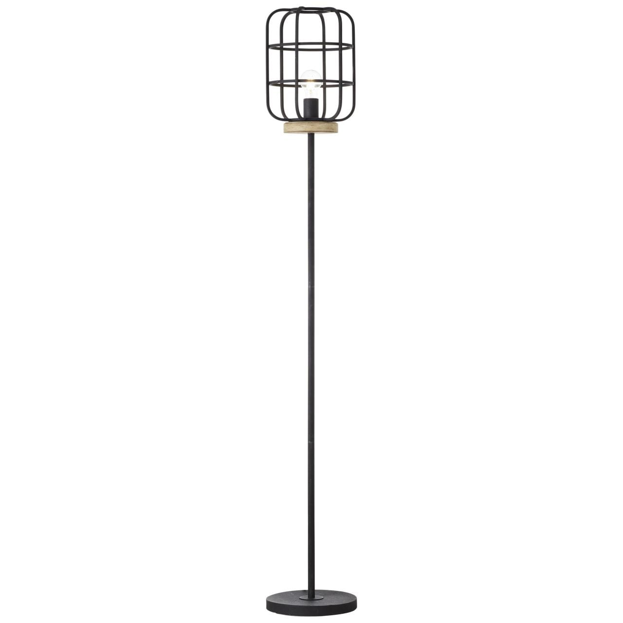 Brilliant Stehlampe »Gwen«, 1 flammig, Leuchtmittel E27 | ohne Leuchtmittel, 163 cm Höhe, Ø 25 cm, E27, Metall/Holz, antik holz/schwarz korund