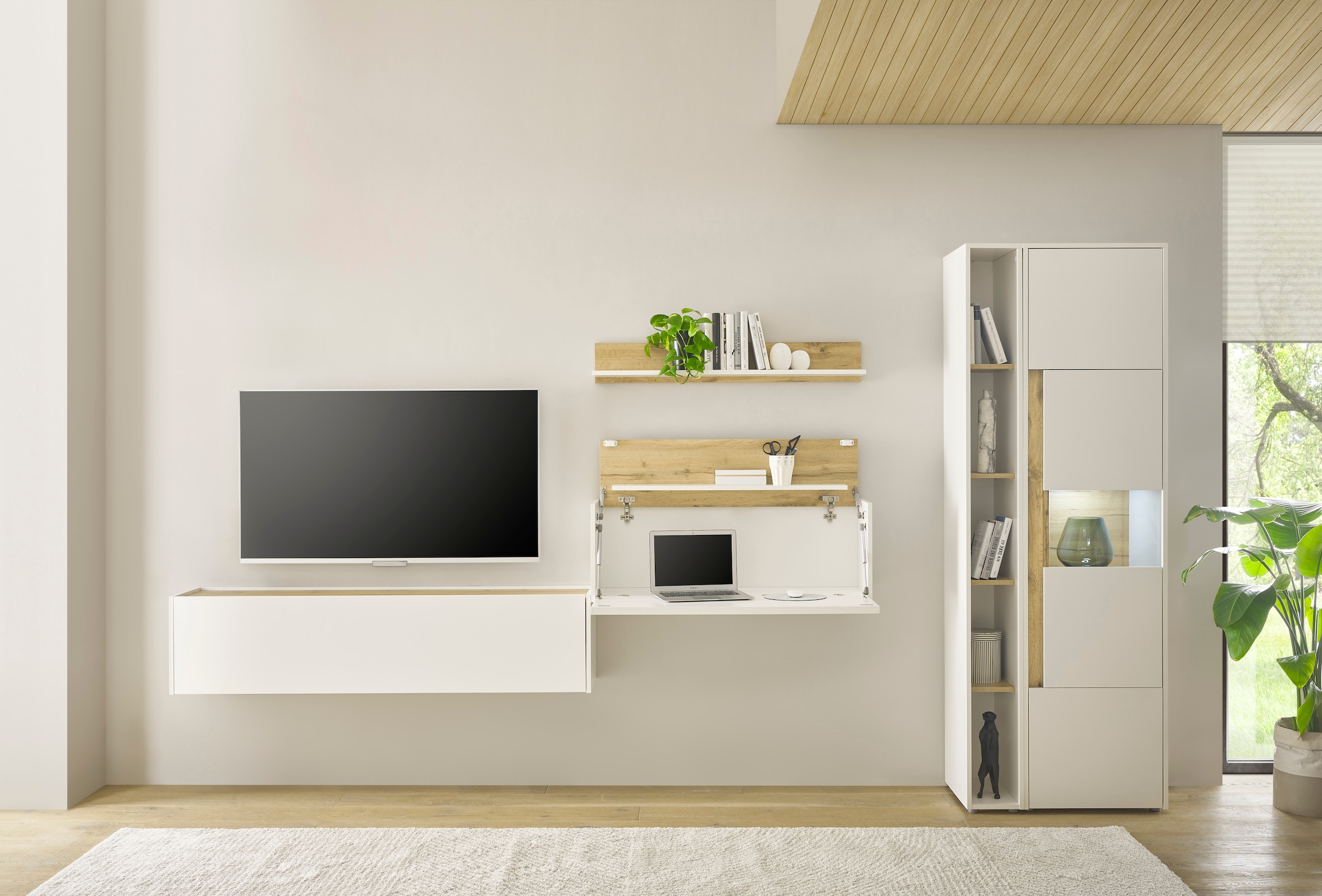 Büromöbel-Set HOME AFFAIRE "CiTY/GiRON", weiß, H:200cm T:40cm, Arbeitsmöbel-Sets, Büromöbel-Set