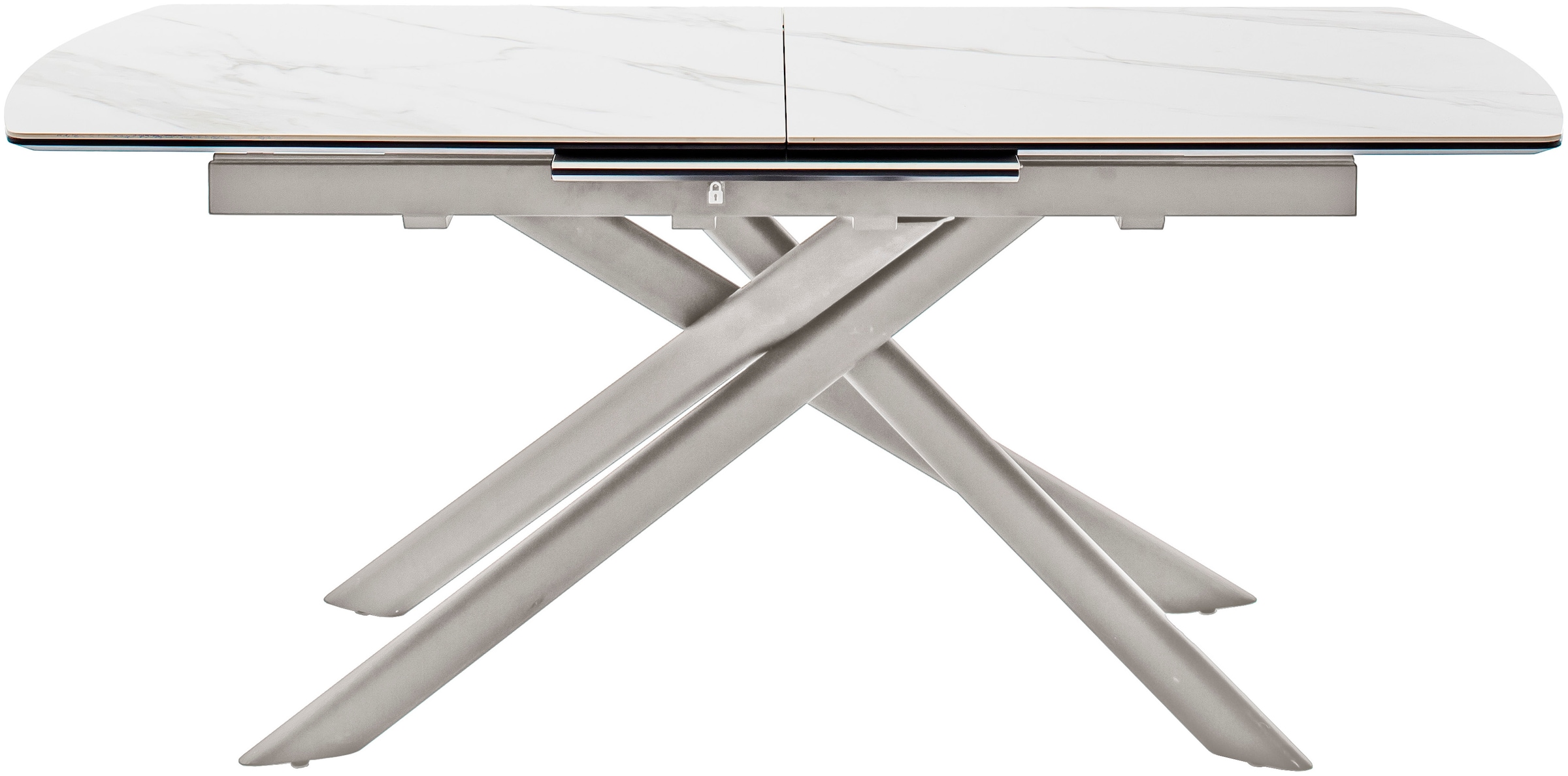 MCA FURNITURE Esstisch »VANINO Auszugtisch 180-230 cm marmoriert« 1 Stk. tlg. Keramik, Edelstahl, Synchronauszug, ausziehbar, 8-10 Personen weiß...