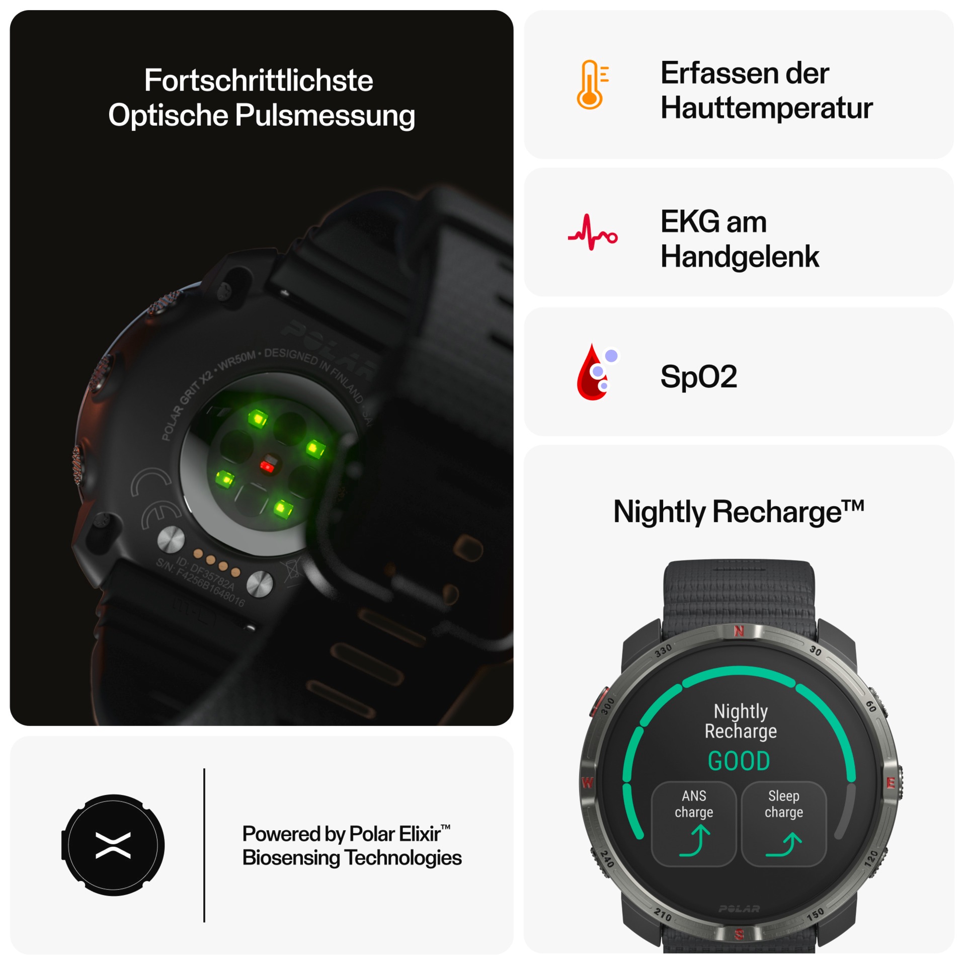 Polar Smartwatch »GRIT X2« (3,25 cm / 1,28 ″)