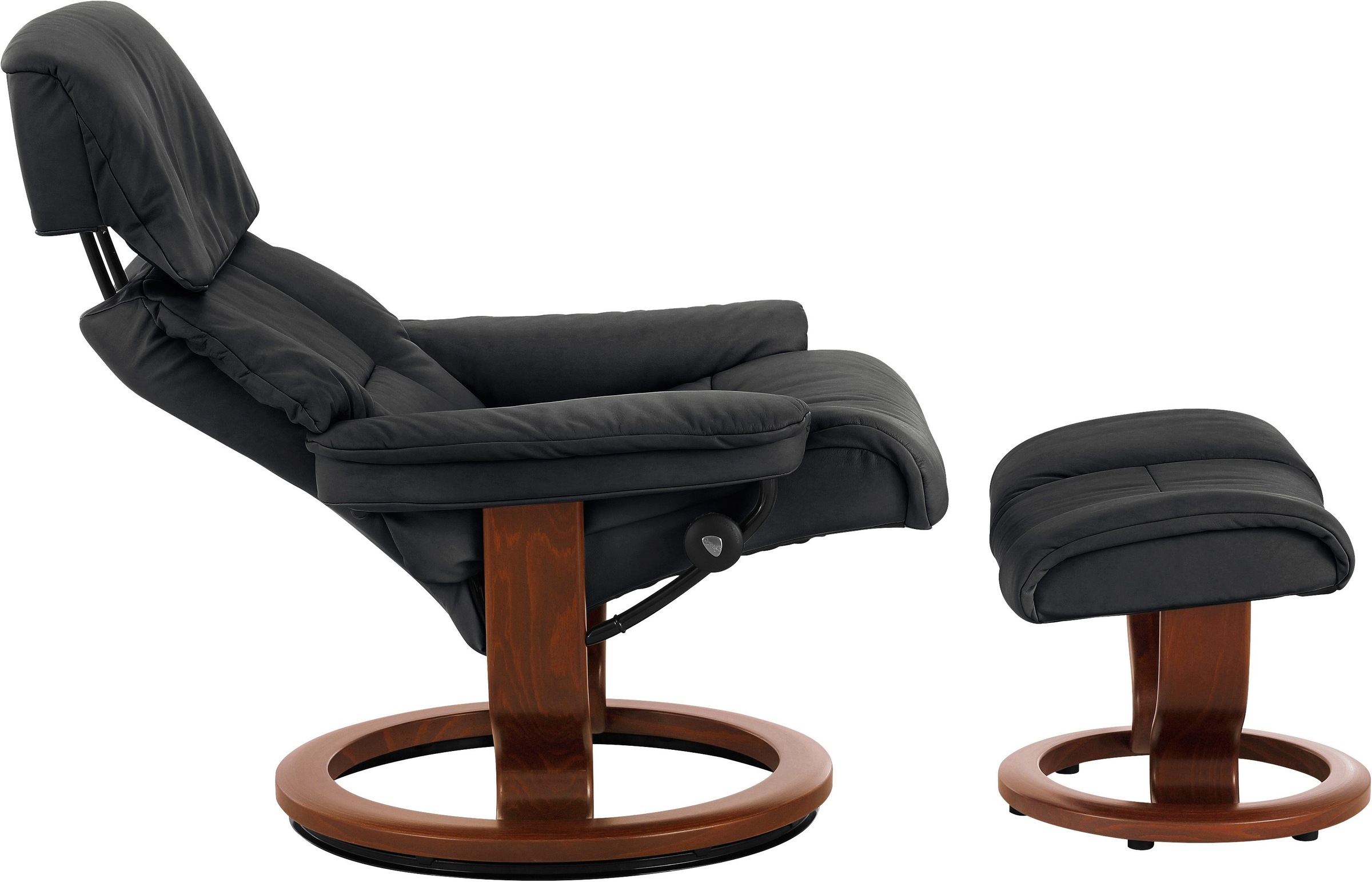 Stressless® Relaxsessel »Ruby«, (Set, Relaxsessel mit Hocker), mit Classic Base, Größe S, Gestell Eiche, Wenge, Braun & Schwarz