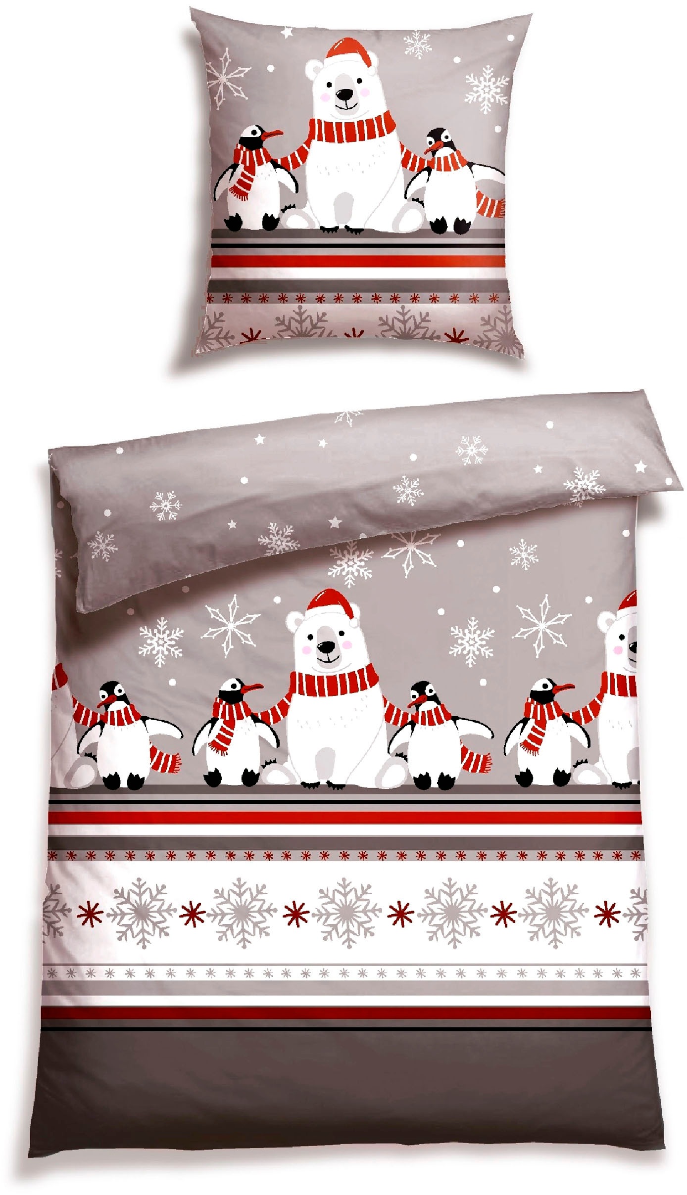 Schiesser Bettwäsche »Dida aus weicher Baumwolle mit coolem Winterprint«, MADE IN GREEN by OEKO-TEX®-zertifiziert