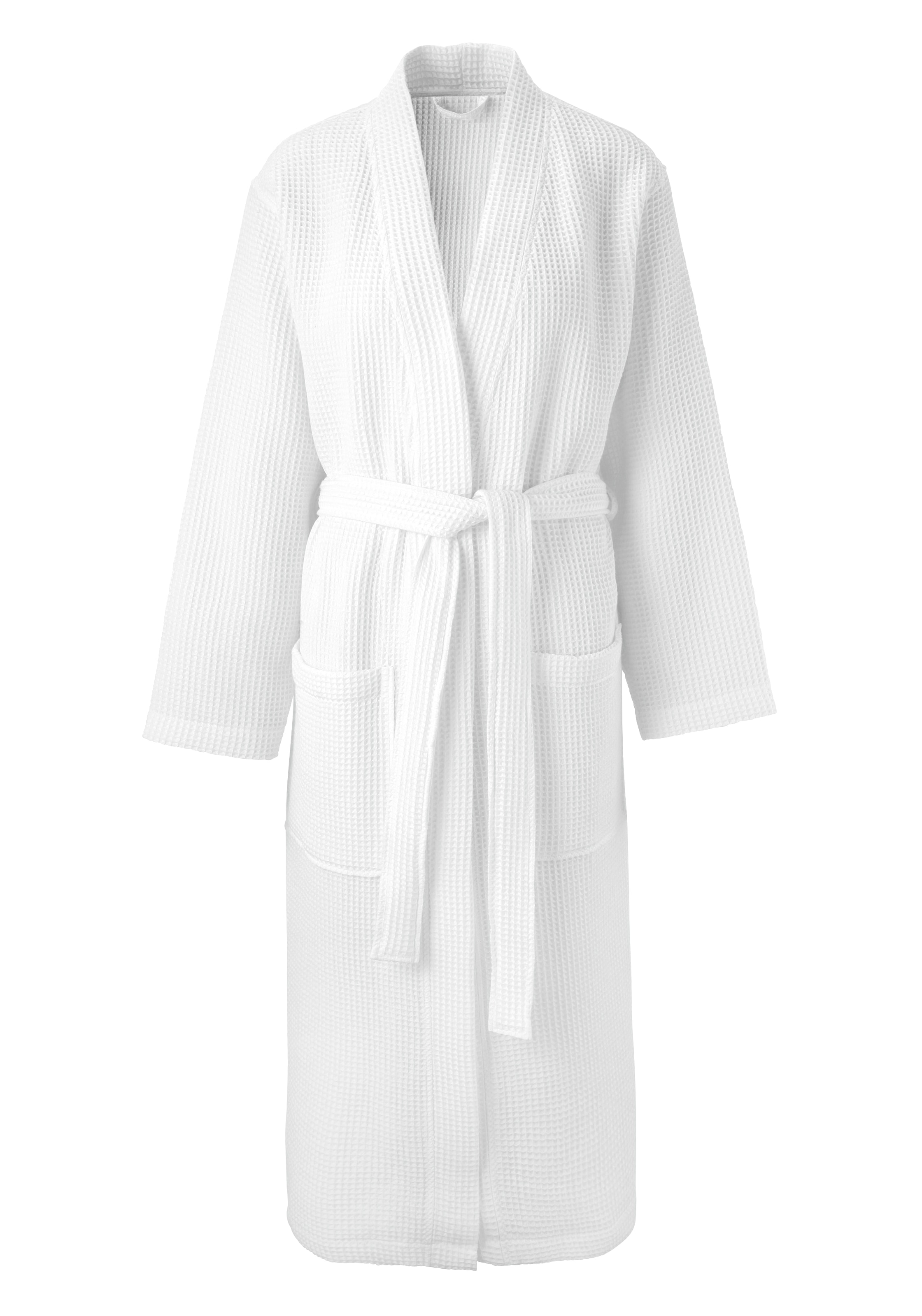 OTTO home Unisex-Bademantel »Inga, Waffelpiqué, leicht, ideal für Sauna & Spa, Hotelbademantel« 1 Stk. kleines Packmaß, Taschen, Damen & Herren, S-3XL, Morgenmantel