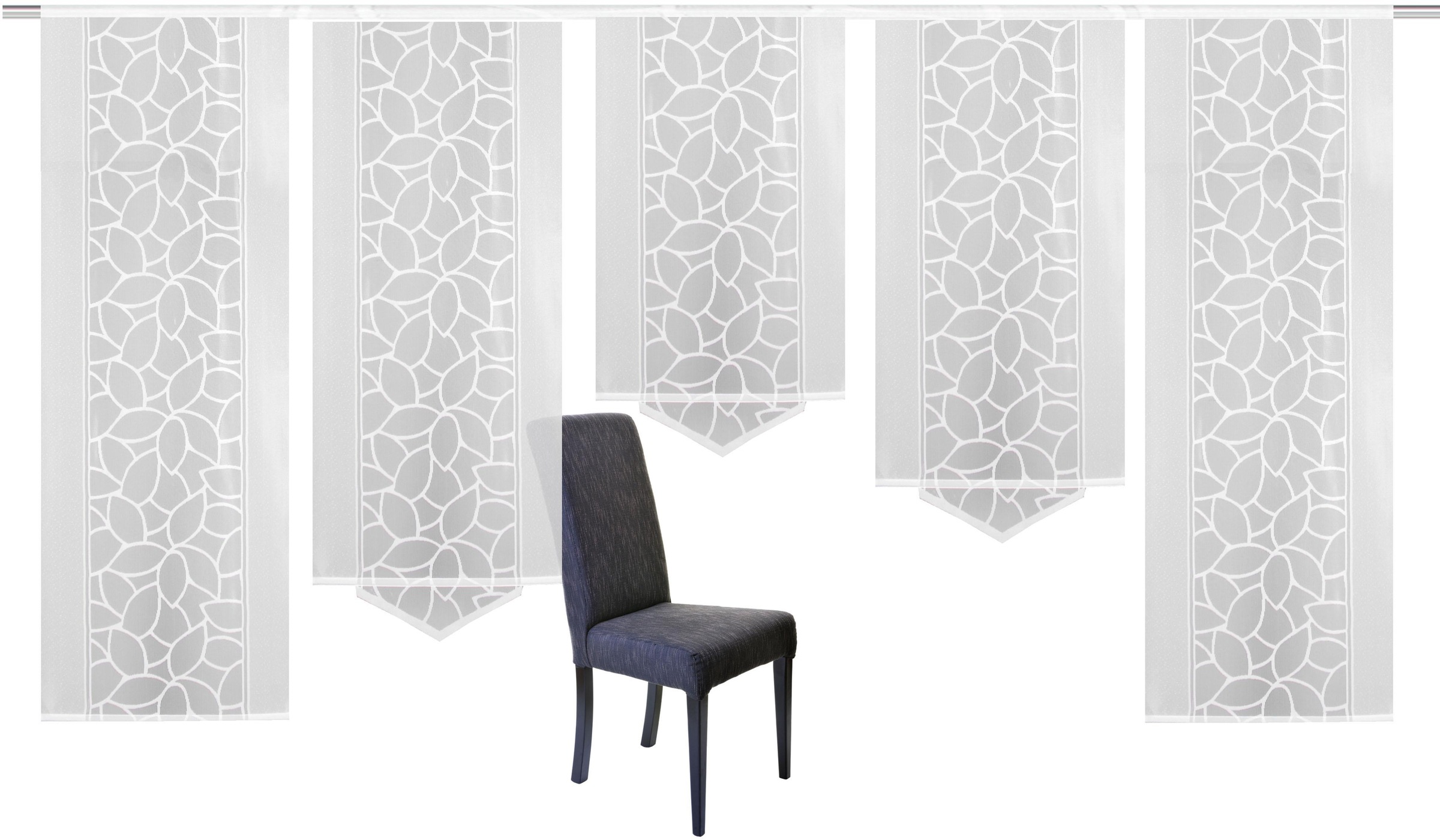 HOME WOHNIDEEN Schiebegardine »JENNA«, (5 St.), Schiebevorhang Jacquard Set