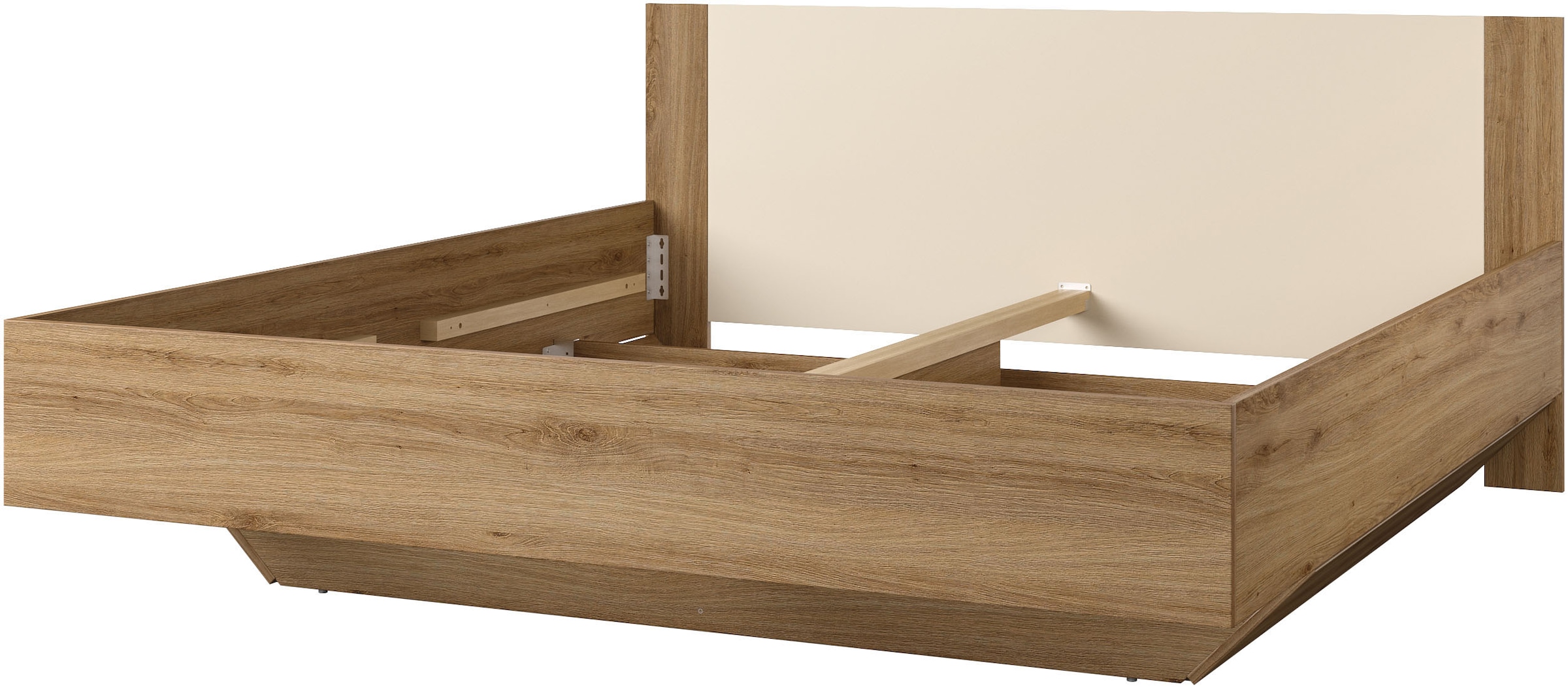 Home affaire Schlafzimmer-Set »Bitry,Set 4-St(Bett 180 cm, 2xNako, Drehtürenschrank)«, Komplettschlafzimmer, viel Stauraum, fühlbare Struktur, Holzoptik