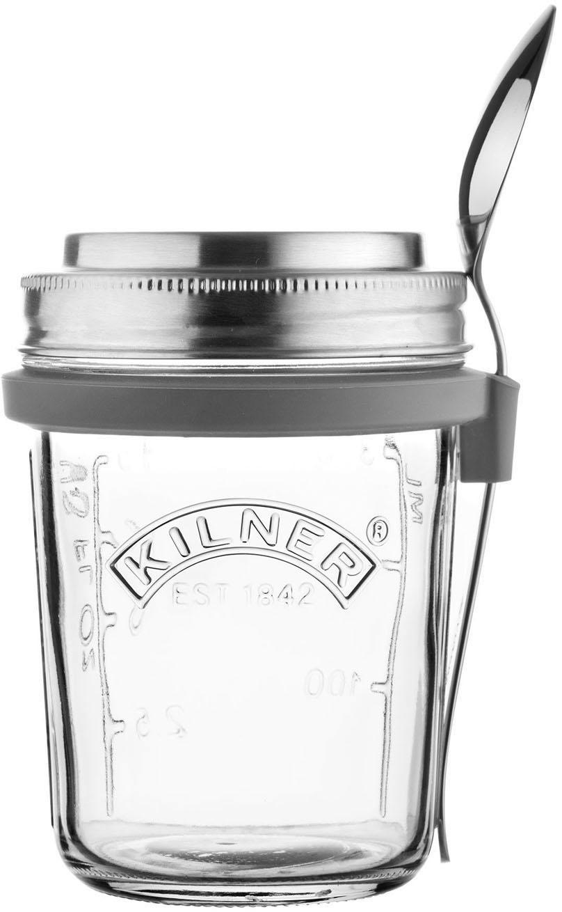 KILNER Vorratsglas 1 Stk. tlg. für Jogurth, Quark, inkl. Edelstahllöffel, 3 günstig online kaufen