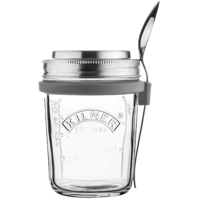 KILNER Vorratsglas, (1 tlg.), für Jogurth, Quark, inkl. Edelstahllöffel, 350  ml auf Raten kaufen