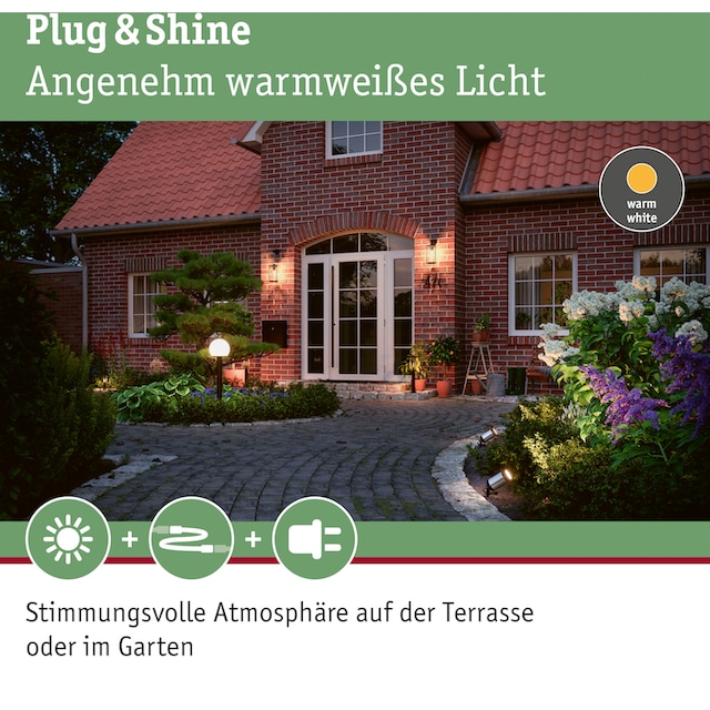 Paulmann LED Gartenstrahler »Plug & Shine«, 1 flammig-flammig, LED-Modul,  3000K 24V IP65 Anthrazit auf Rechnung bestellen