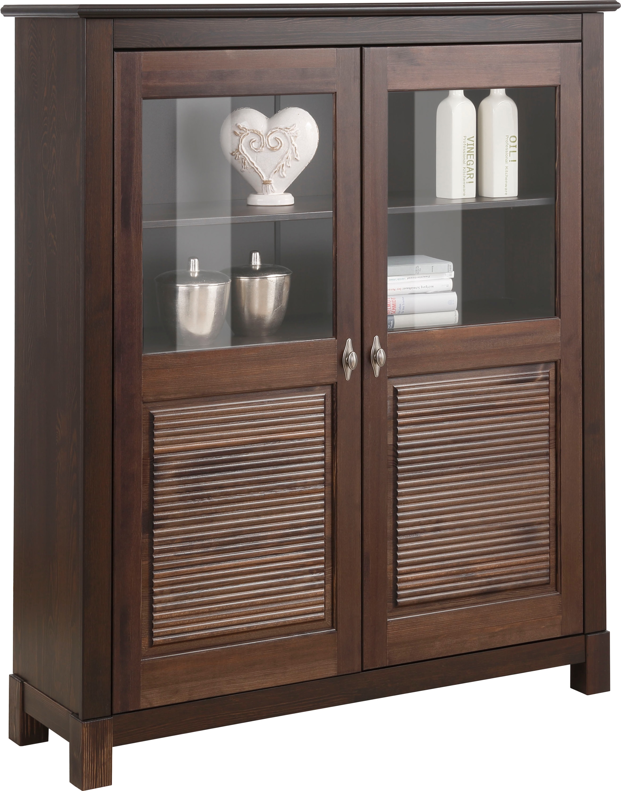 Home affaire Highboard »Rauna« Vitrine, Breite 111,6 cm, aus massiver Kiefe günstig online kaufen