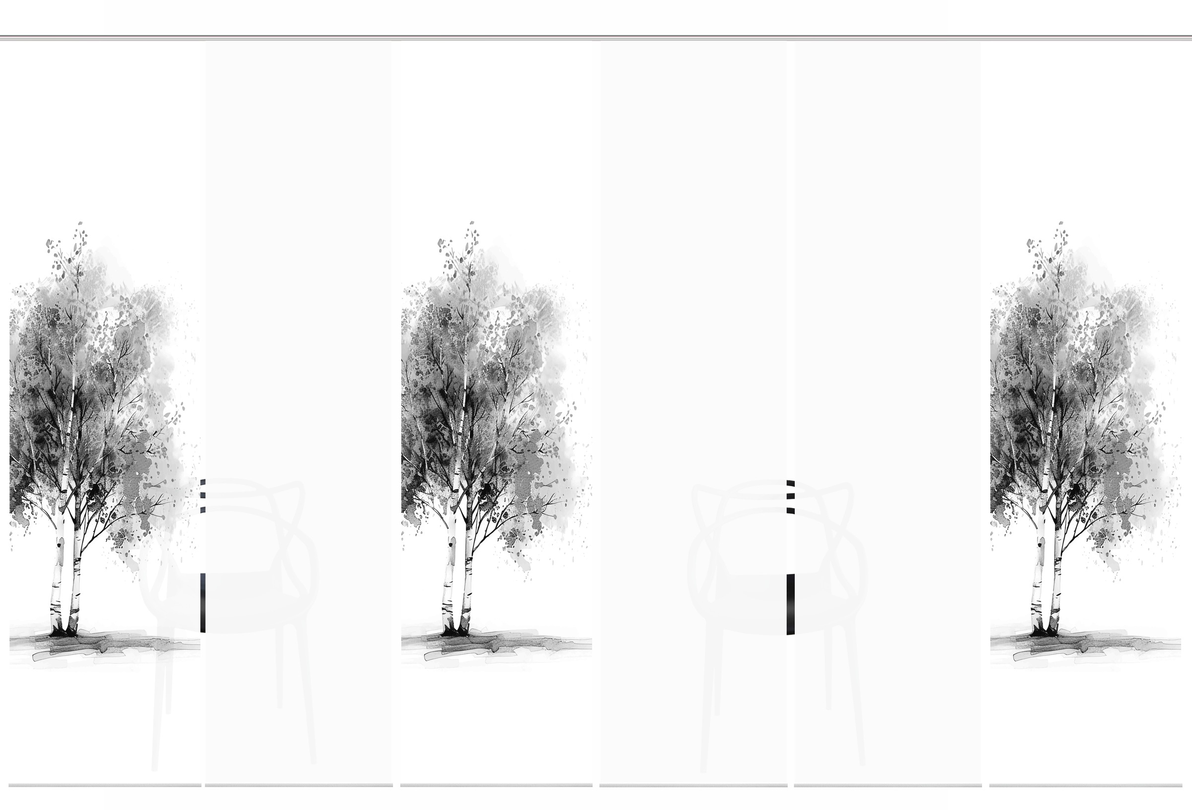 HOME WOHNIDEEN Schiebegardine »TREE« Paneelwagen 6 Stk. tlg. Schiebewand Se günstig online kaufen