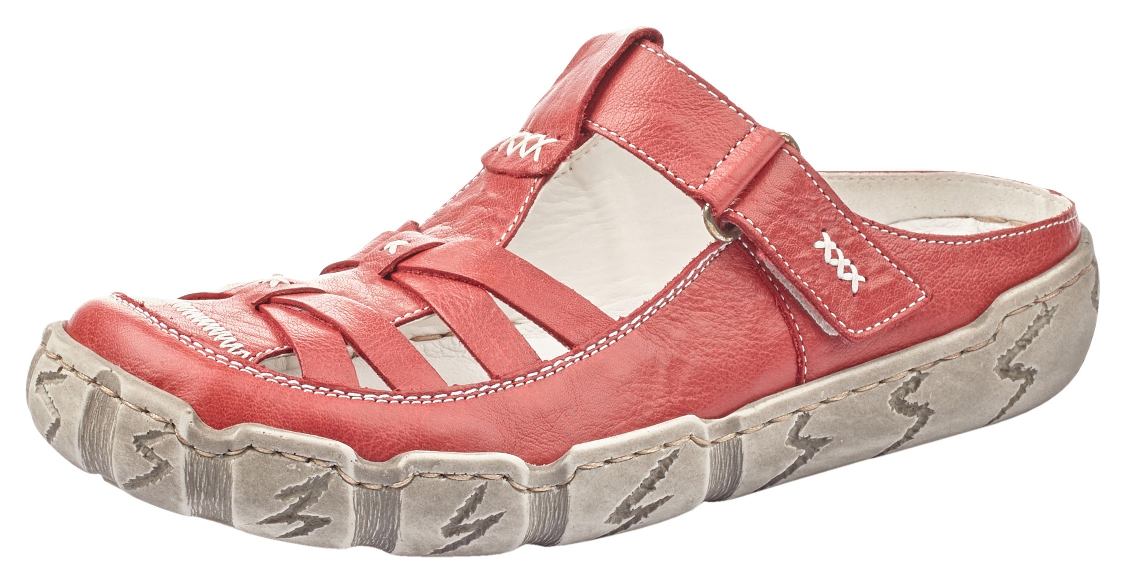 Rieker Clog  Sabot, Sommerschuh, Schlappen, Hausschuh mit Ziernähten