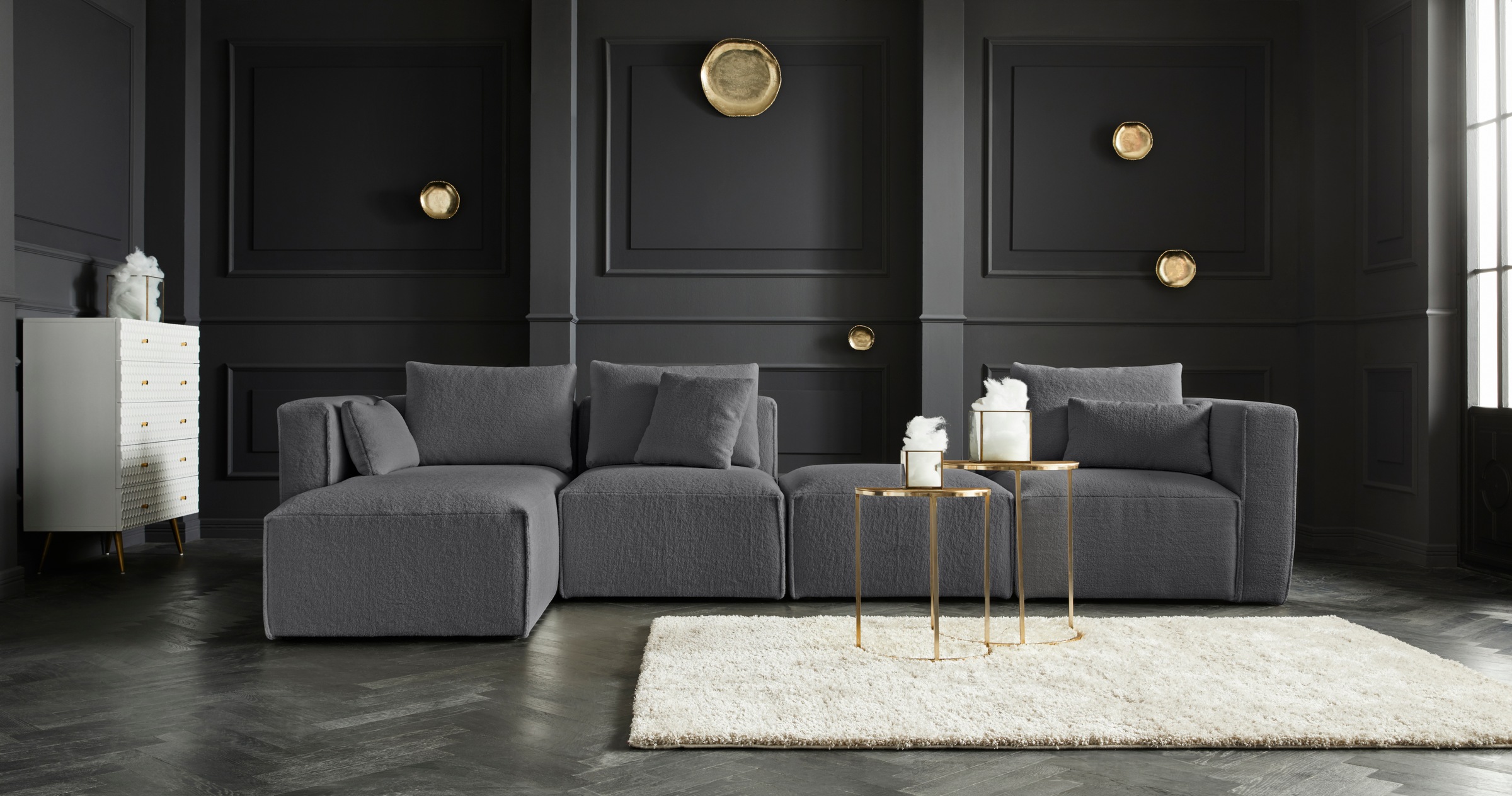 Guido Maria Kretschmer Home&Living Hocker »Comfine«, Modul-Hocker zur indiviuellen Zusammenstellung, in 3 Bezugsvarianten