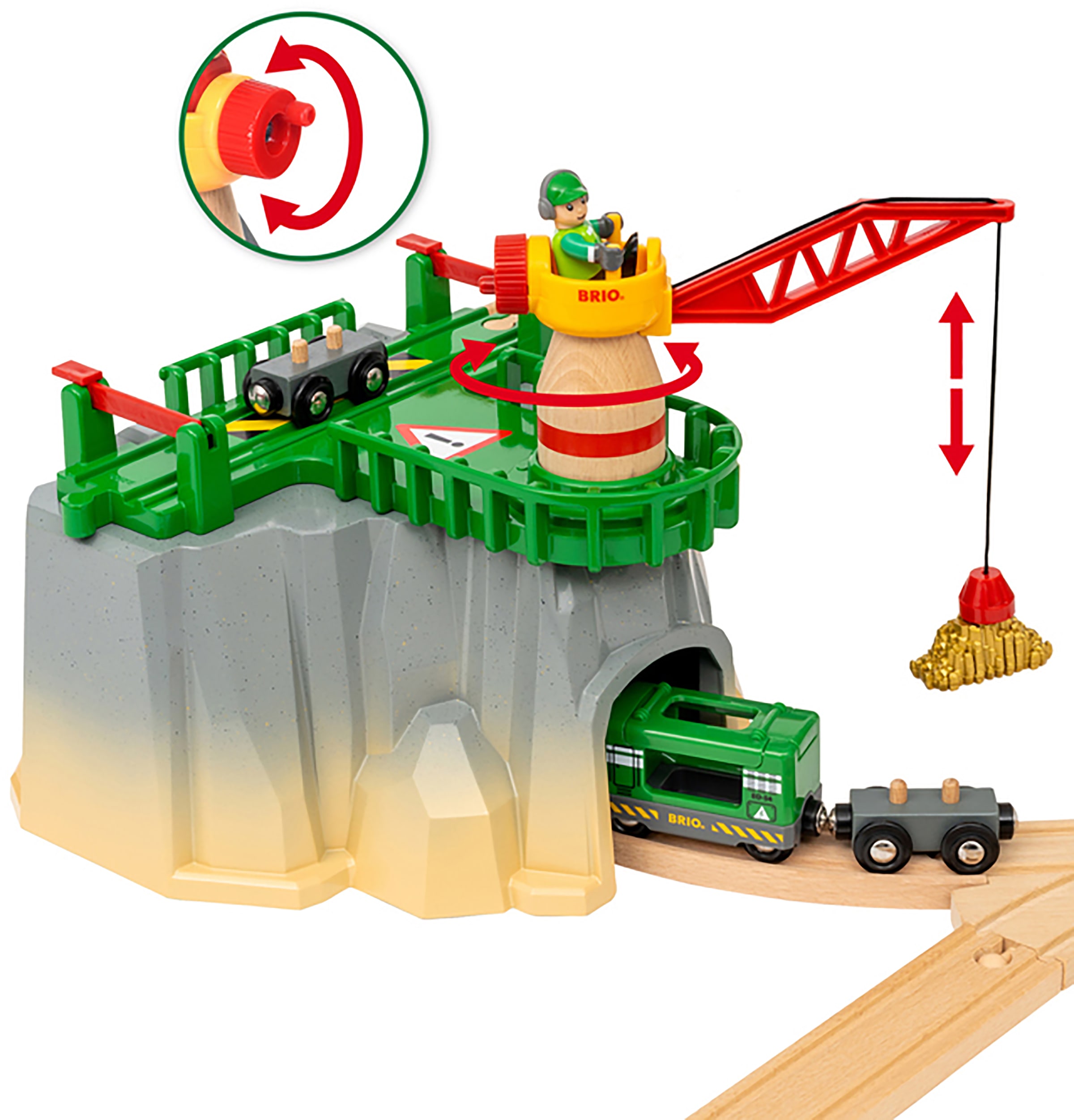 BRIO® Spielzeugeisenbahn-Erweiterung »BRIO® WORLD, Gebirgs-Frachten Set Deluxe«, (Set), FSC® - schützt Wald - weltweit