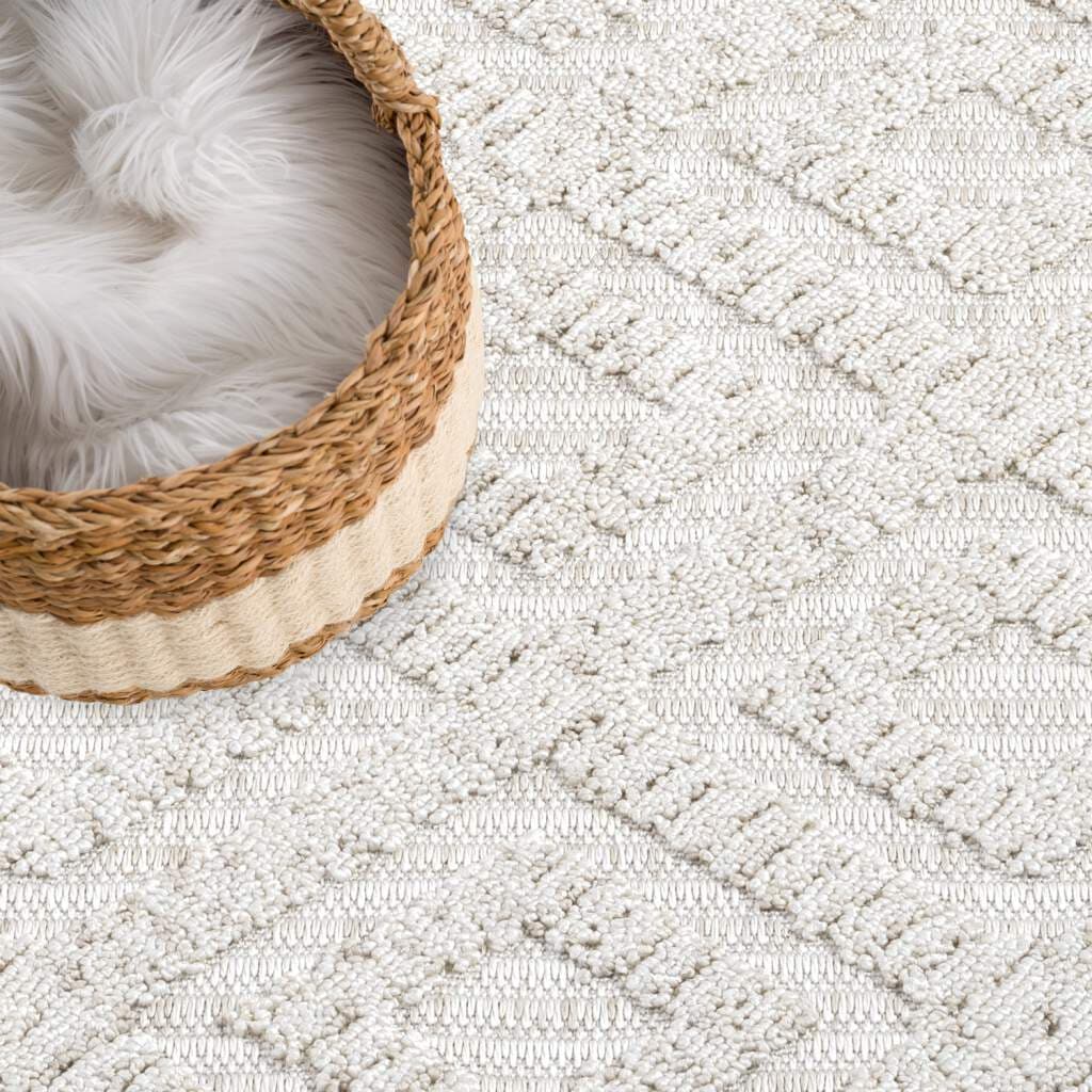 Carpet City Teppich »CLASICO 8927«, rechteckig, 11 mm Höhe, Läufer, Kurzflor, Hochtief-Muster, Boho, Fransen, Wohnzimmer