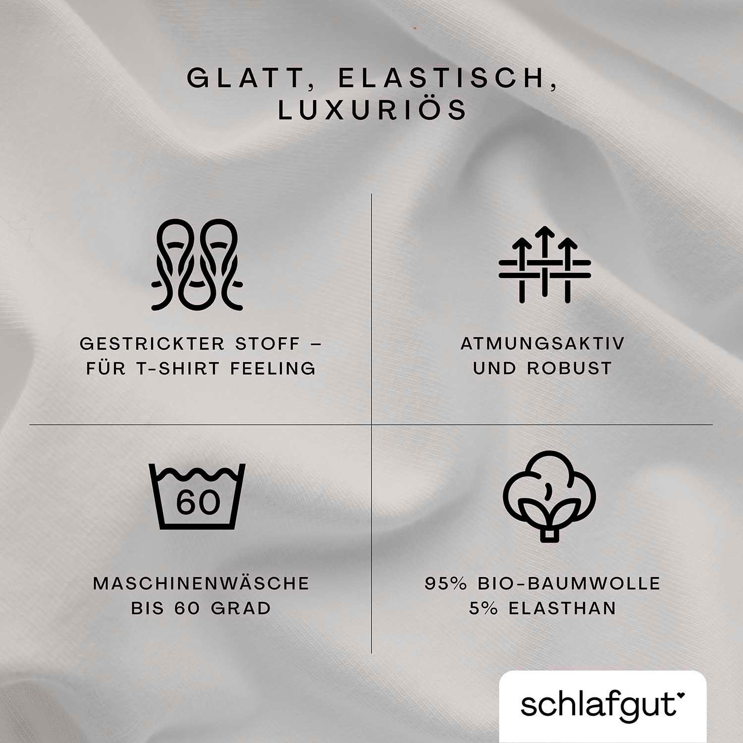 Schlafgut Spannbettlaken »Premium«, Zero Waste Verpackung, PREMIUM Qualität