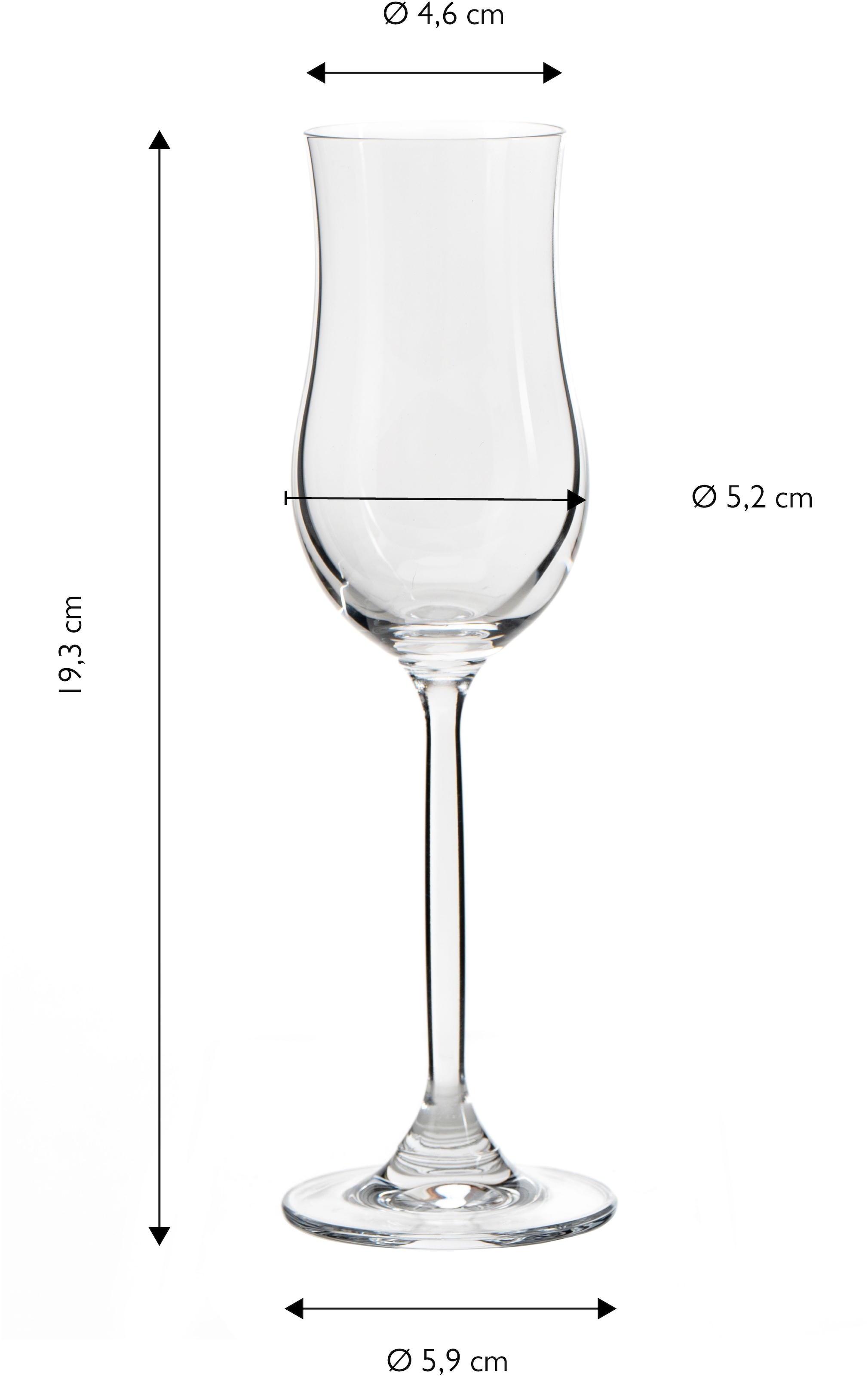 ECHTWERK Grappaglas »Set, ca. 120 ml«, (Set, 6 tlg.), Tulpenform, Ideal für Digestifs, passt zu jeder Tischdekoration