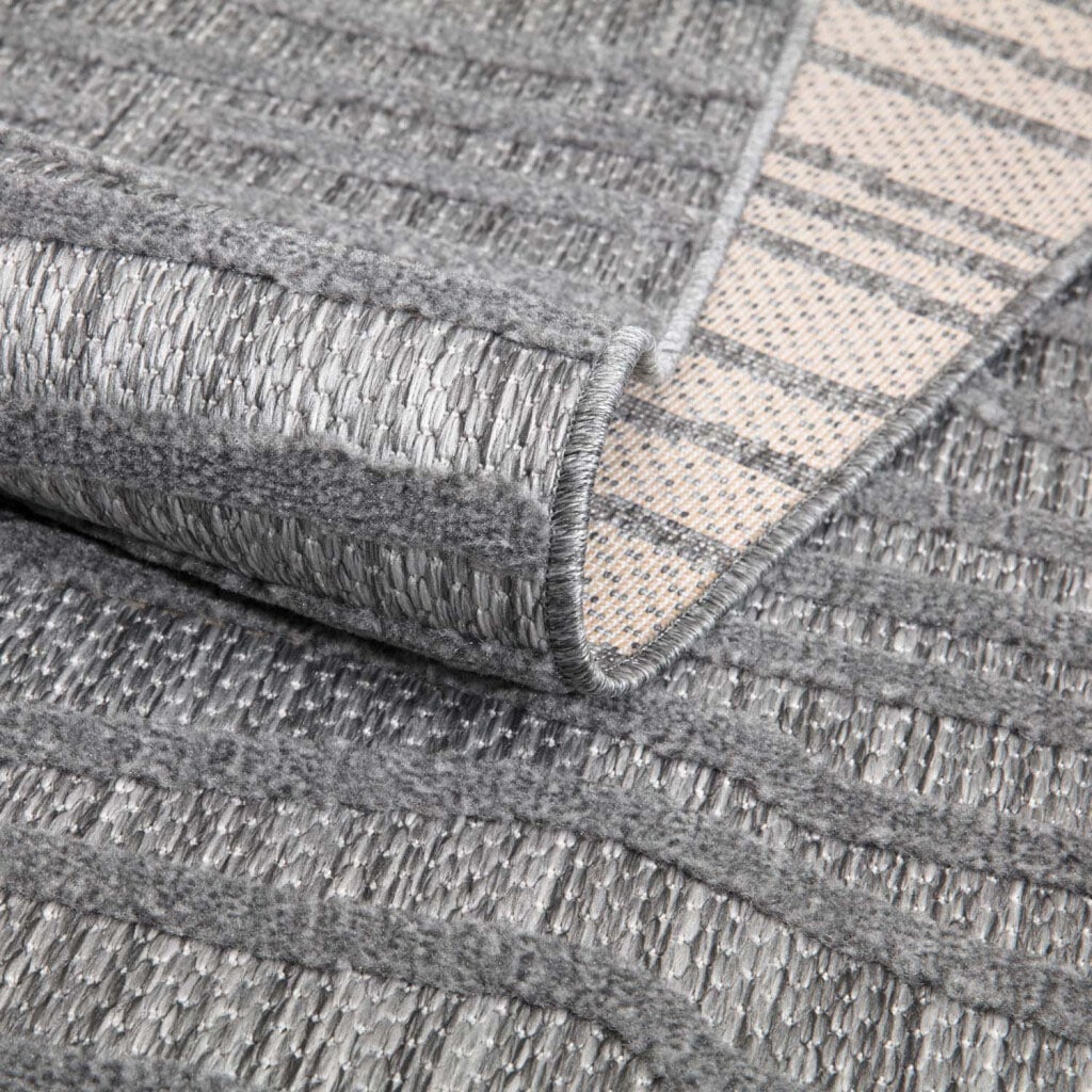 Carpet City Teppich »In-& Outdoorteppich Santorini 450, 3D-Effekt, Gestreift«, rund, 5 mm Höhe, Wetterfest & UV-beständig für Terrasse, Balkon, Küche, Flur