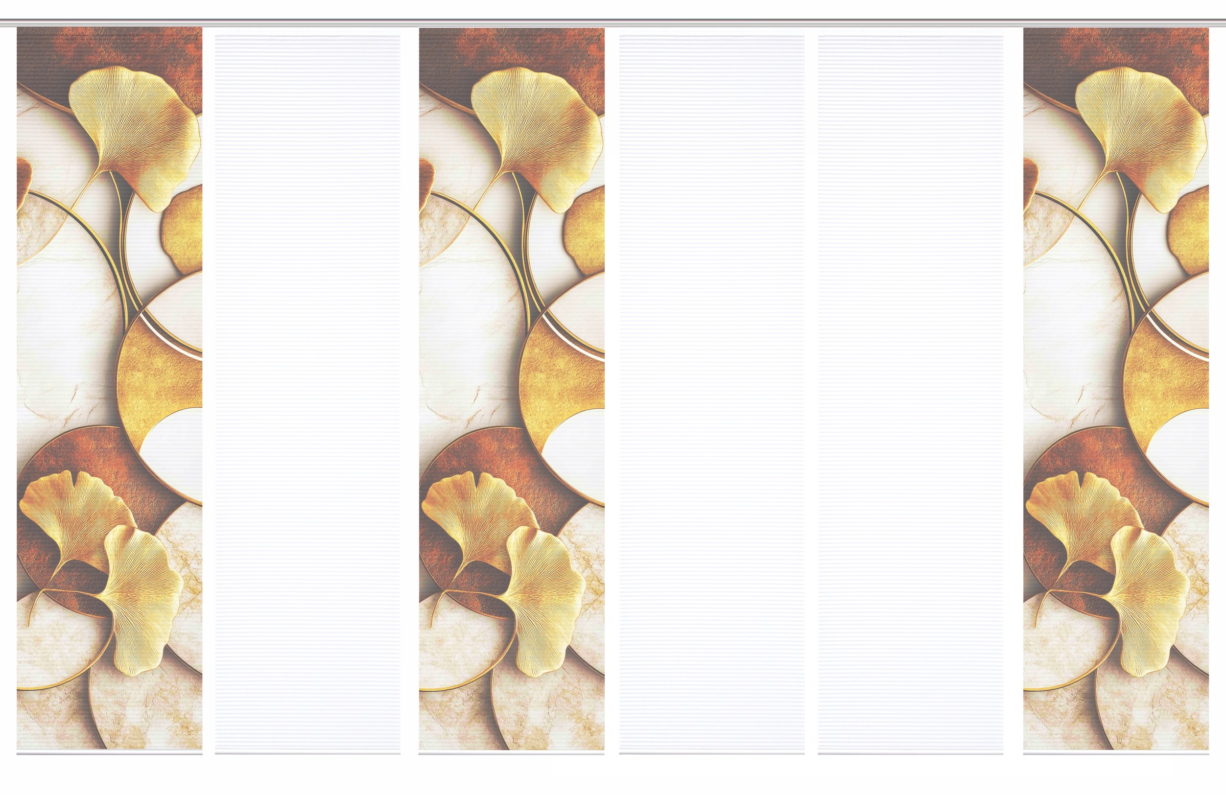 HOME in green Schiebegardine »STORM« Paneelwagen 6 Stk. tlg. Bambusoptik, SET, recycelt, Digitaldruck