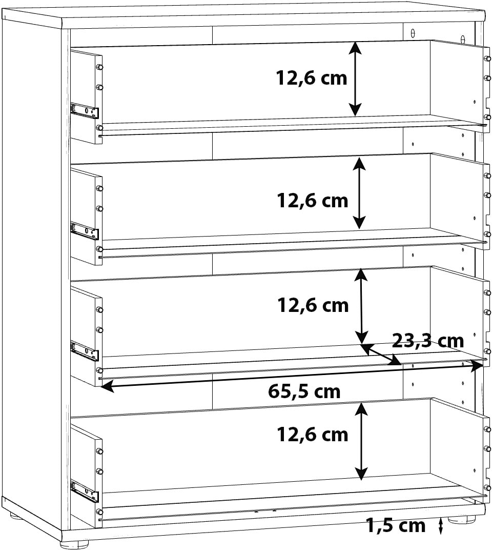 FORTE Kommode »Tempra«, Breite 73,7 cm