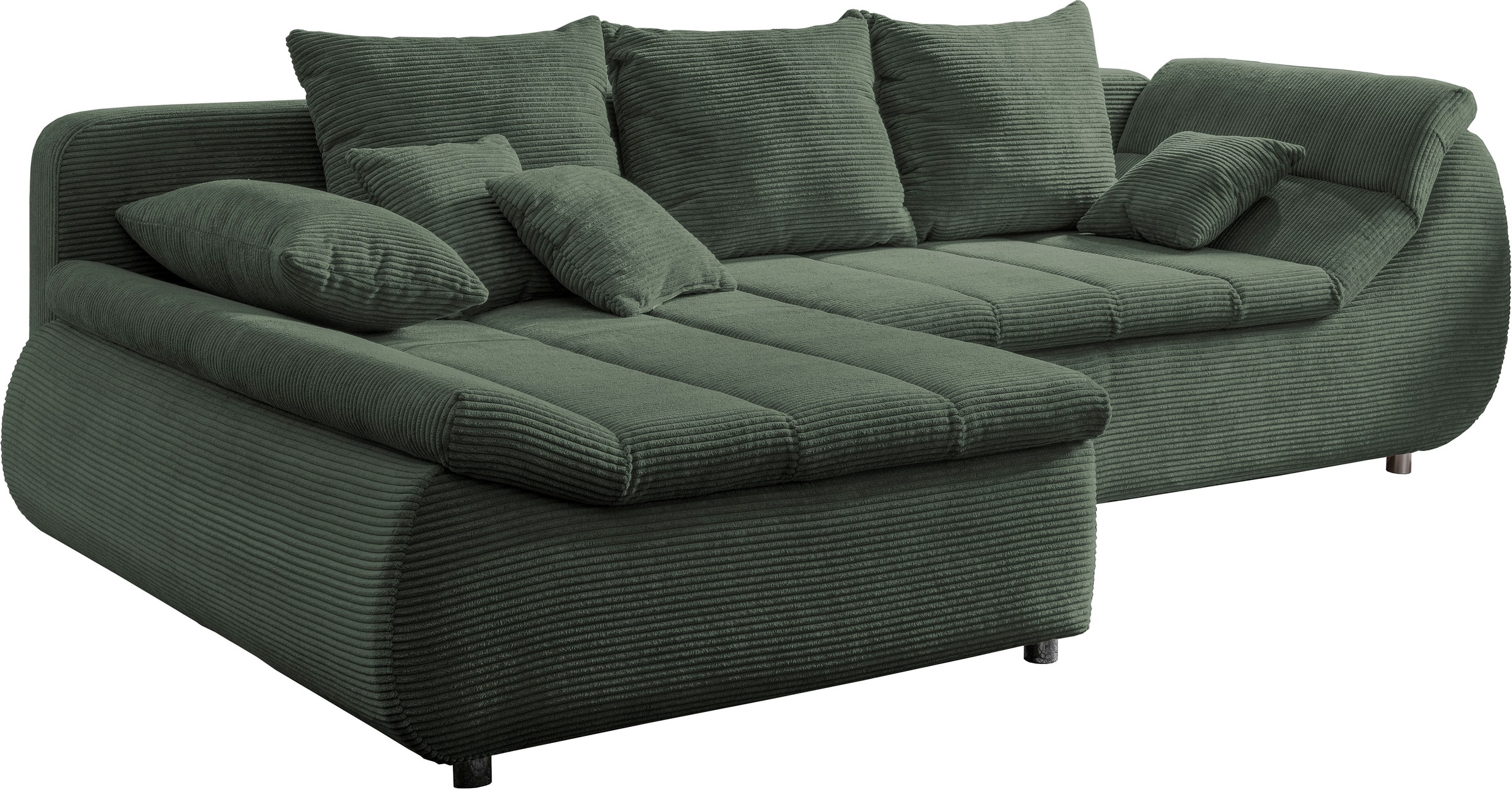 INOSIGN Ecksofa »Imola elegant und bequem, aktuelle Steppung im Sitz, L-Form«, wahlweise mit Bettfunktion